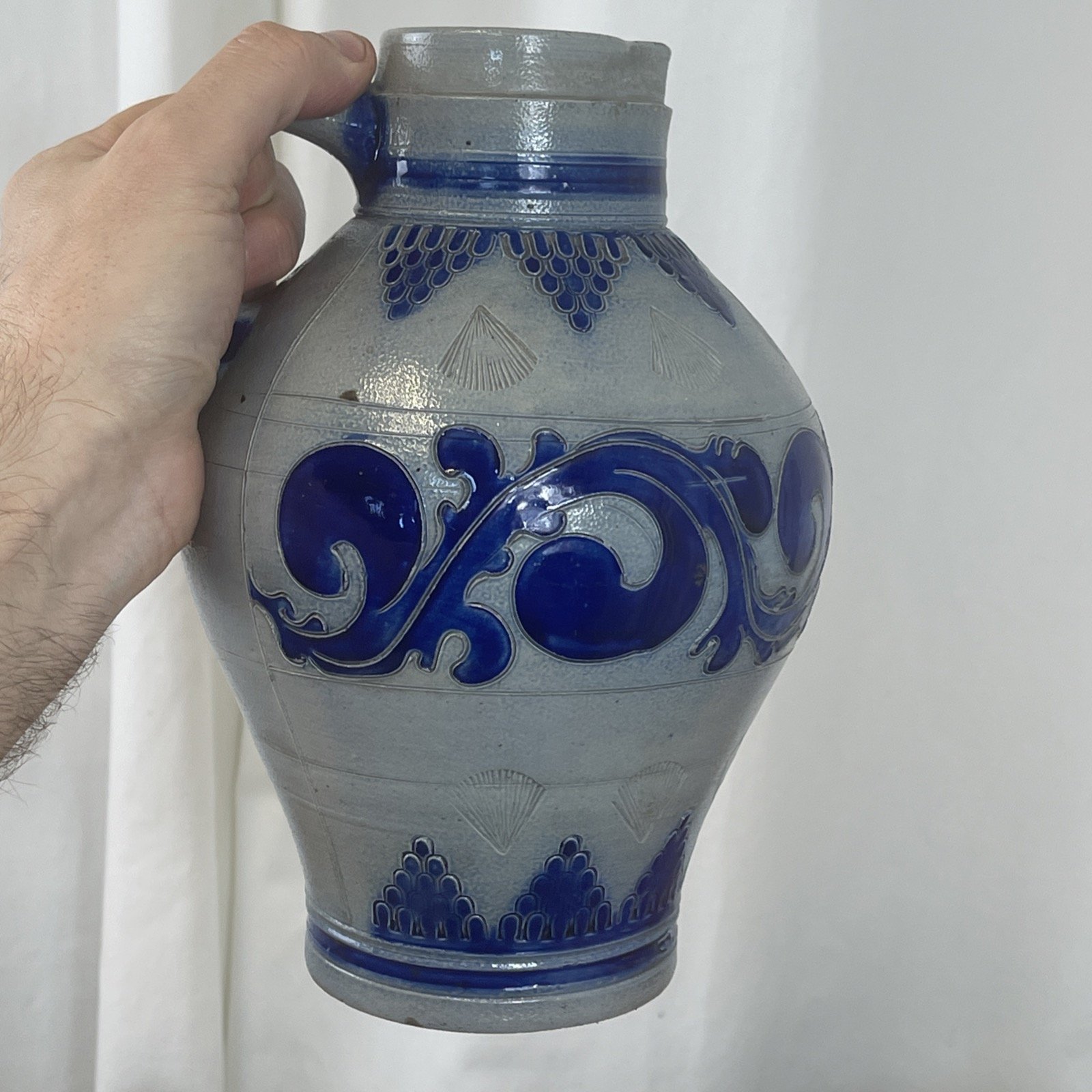 German kitchen water jug , salt glaze