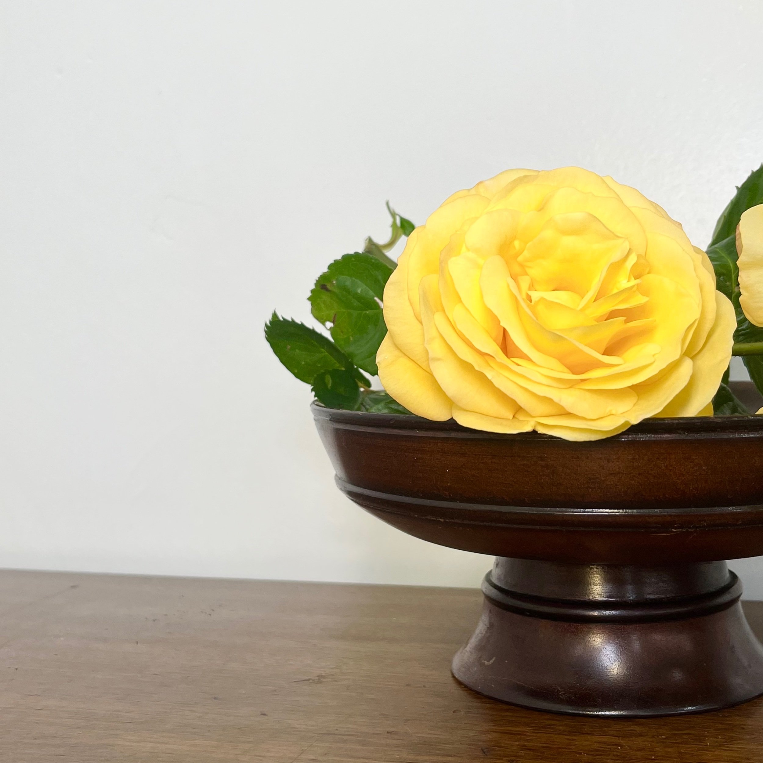 Vintage hand turned wooden serving dish