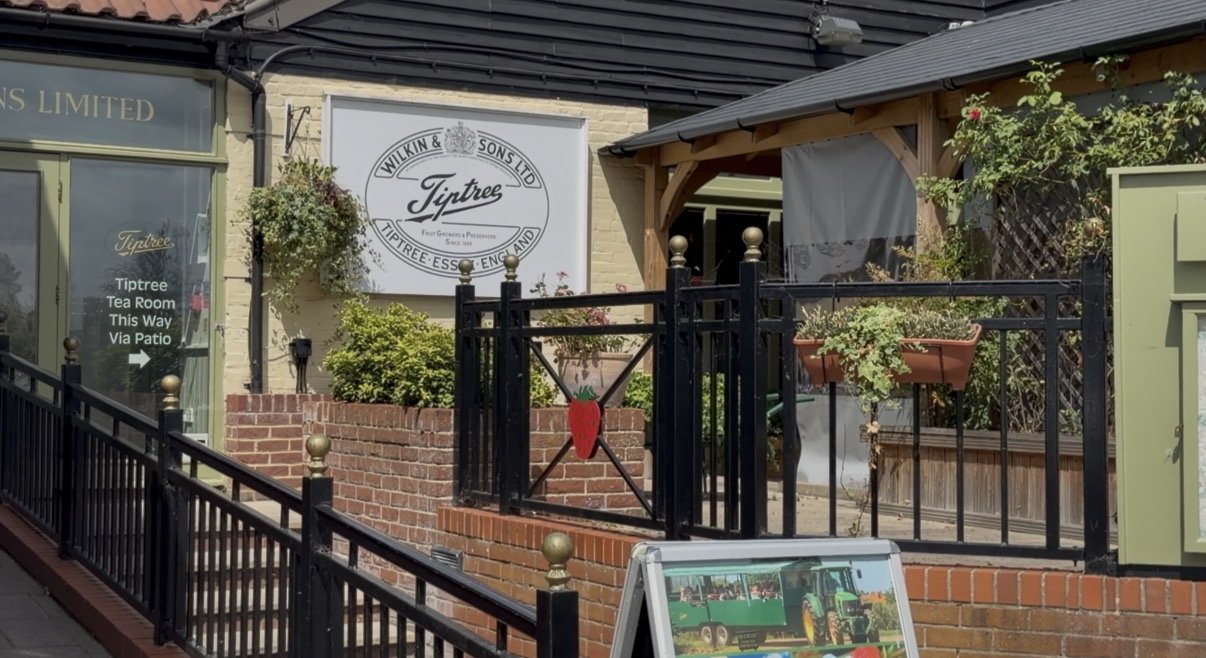 Front entrance of the Tiptree Jam Museum cafe and tearoom in Essex