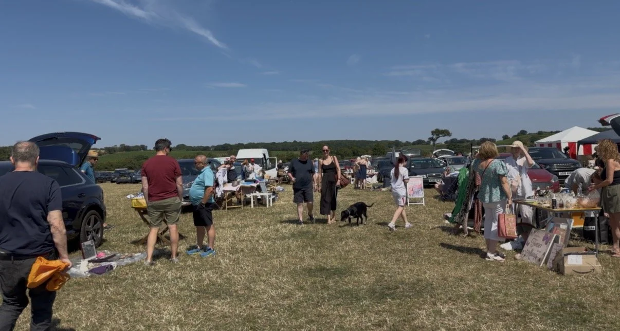 talls set out on a village field at a once-a-year boot sale in Essex, where Fire and Wolf Interiors had a stall raising money for the local church.
