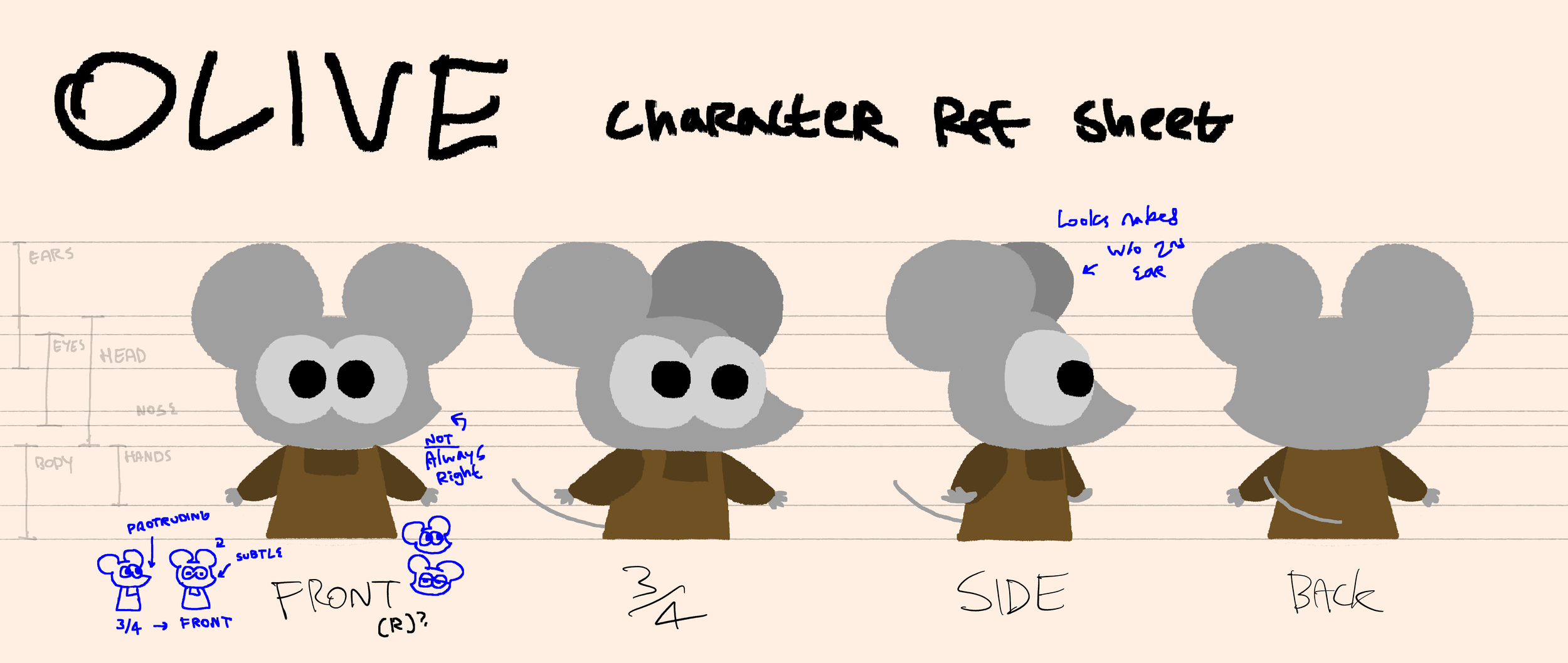 Character reference sheet for personal project