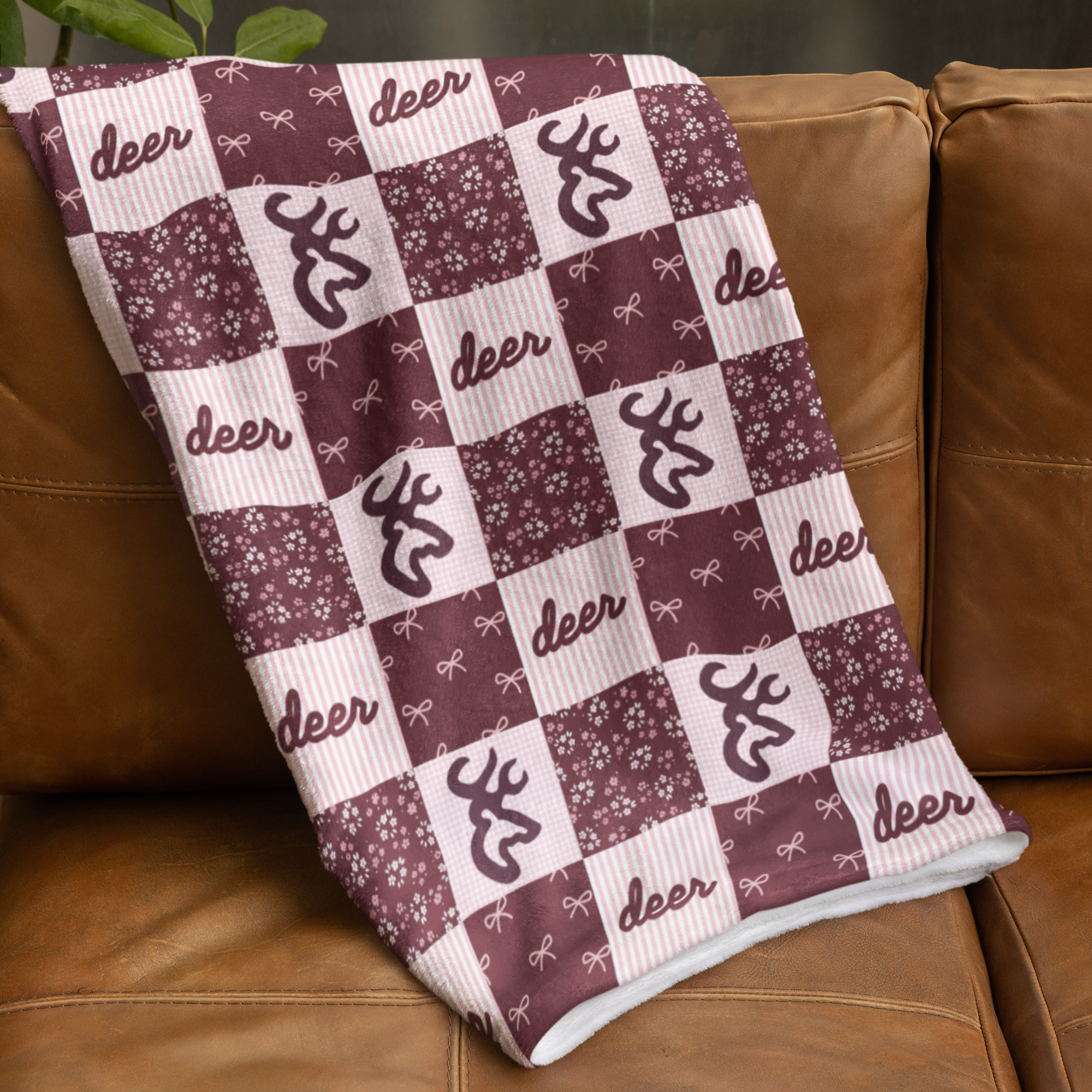 Gingham Deer Park Blanket