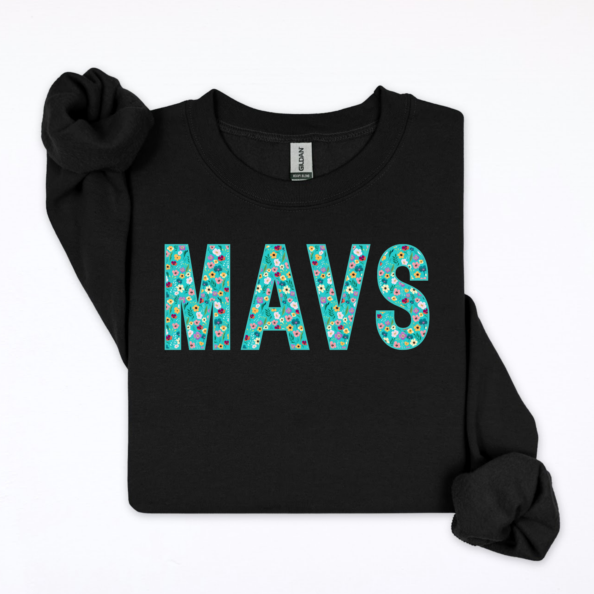 Teal Floral Mavs Sweatshirt