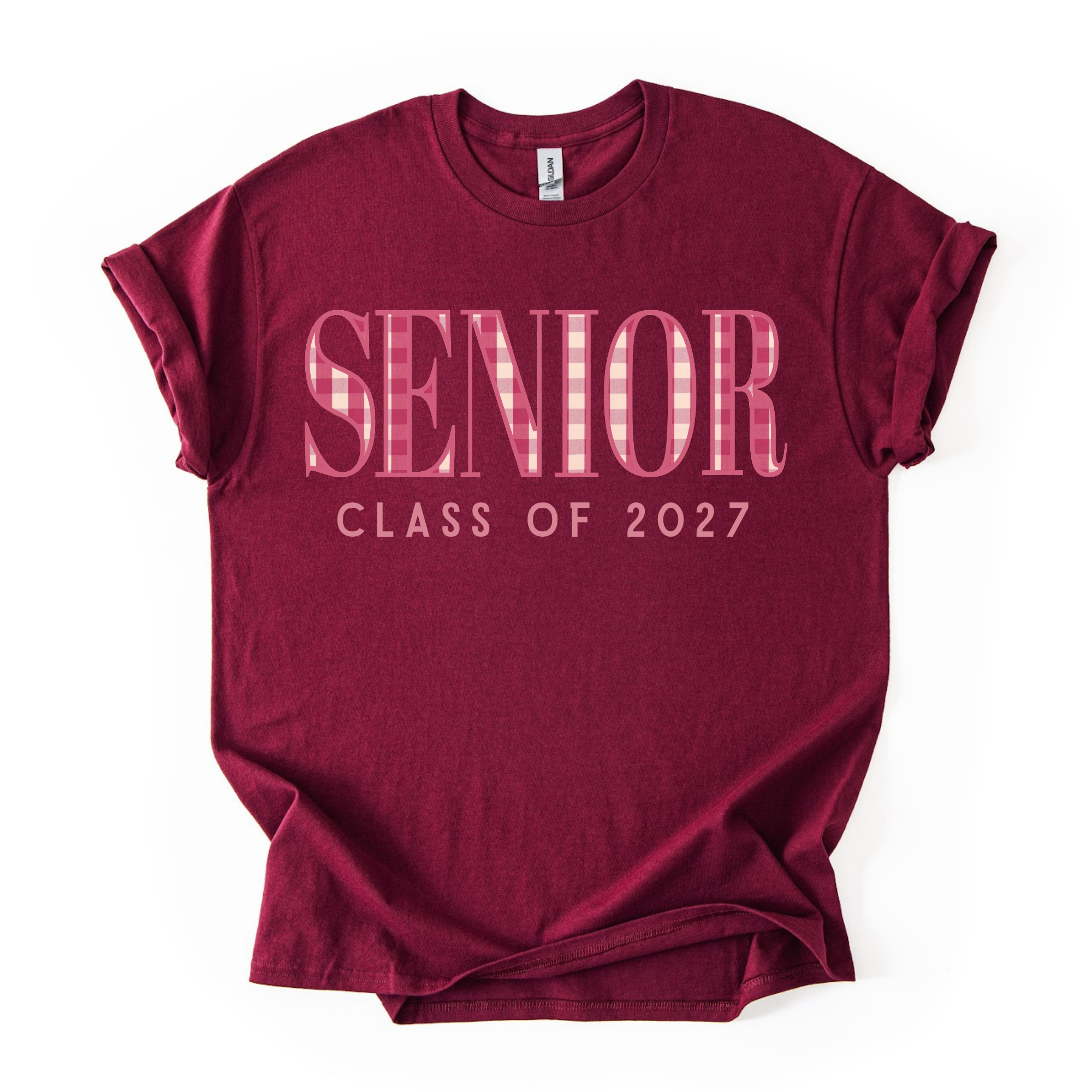Pink Plaid Senior T-Shirt