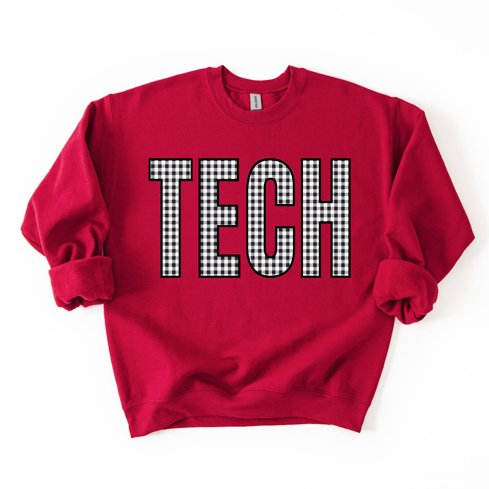 College Designs - Black Gingham Tech SS.png
