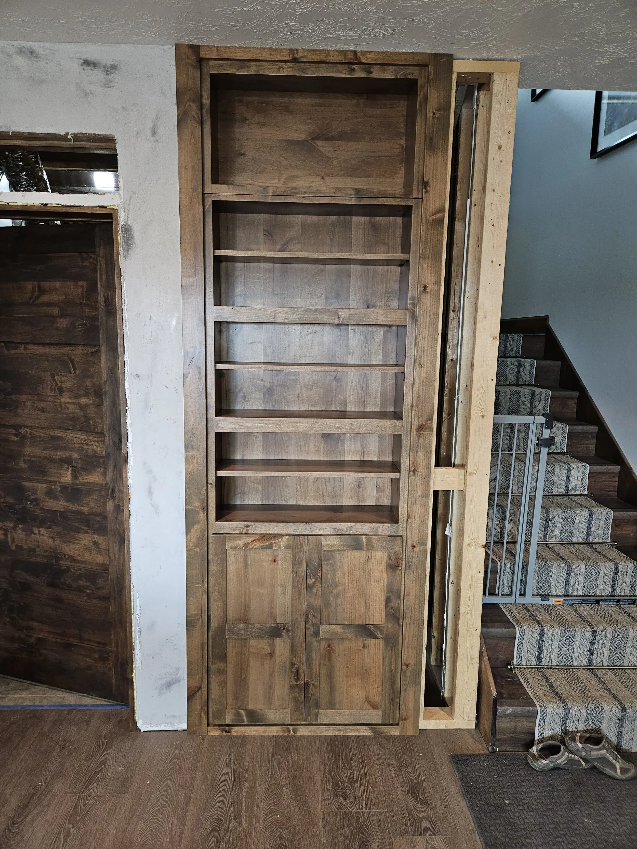 This is actually a hidden door that opens up.