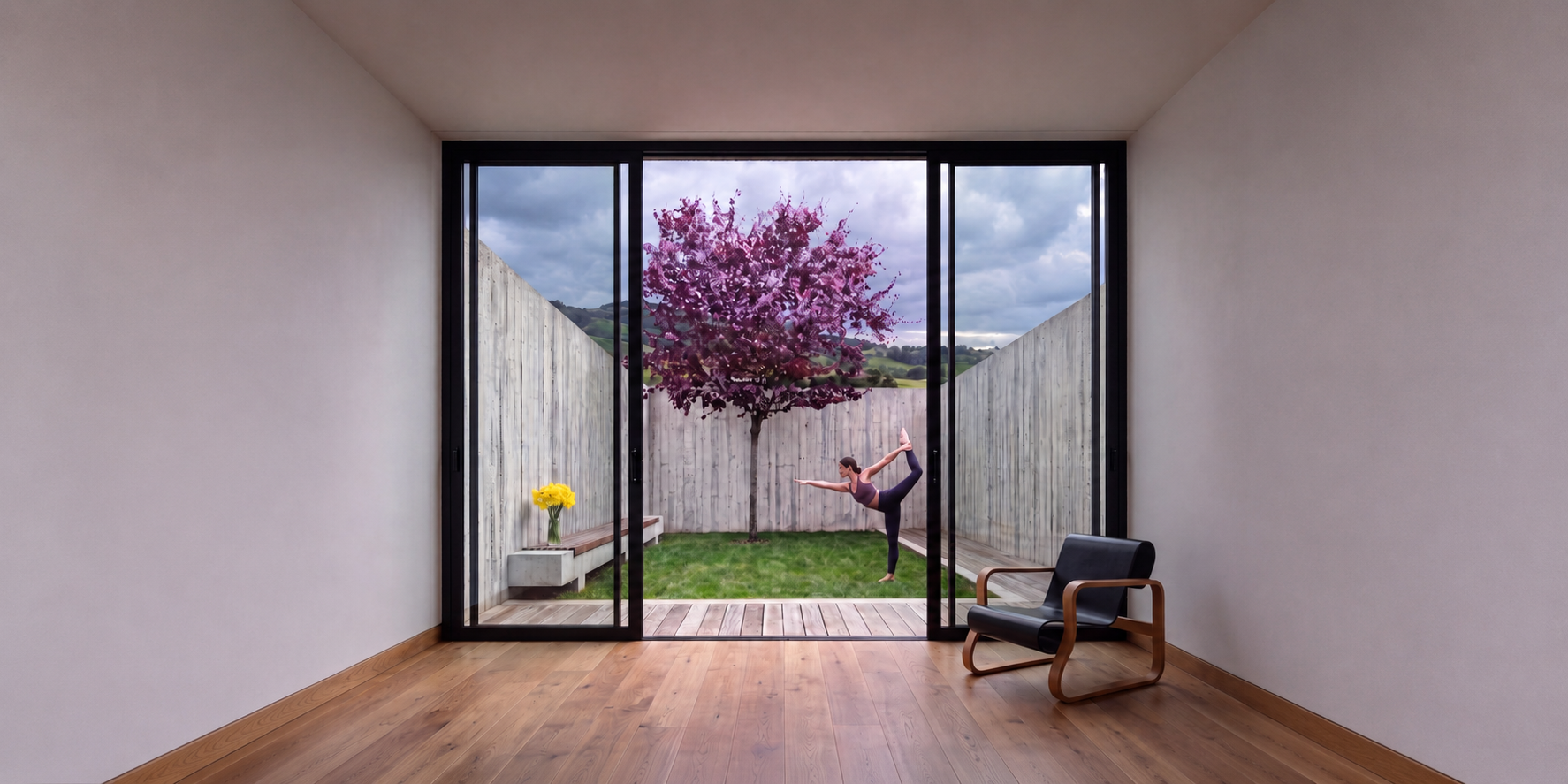Patio Semienterrado. Vista desde el interior de la vivienda