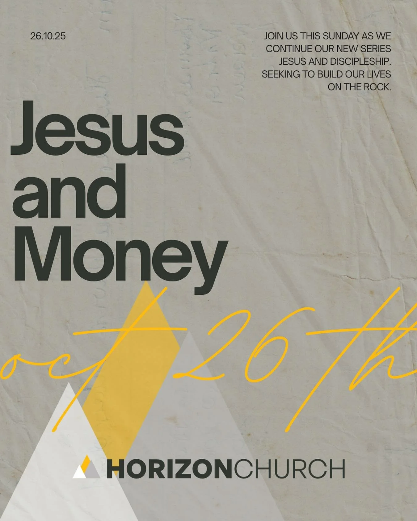 Join us this Sunday as we continue our new series: Jesus and Discipleship. Seeking to build our lives on the rock. 
- 
📍Carterton Community Centre 
10:00 am for coffee, 10:30 am for worship!