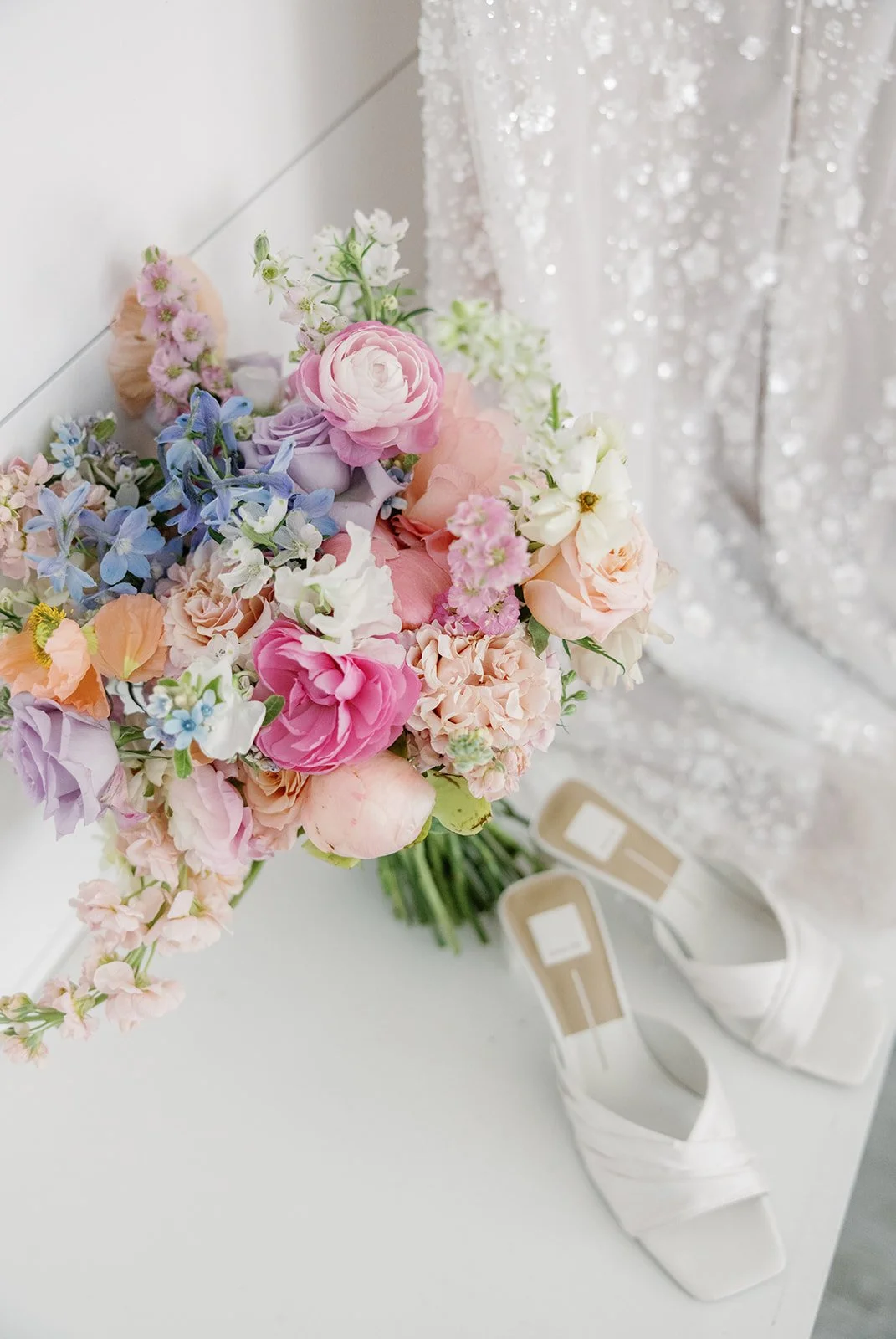 Colorful bridal bouquet at Walker Homestead