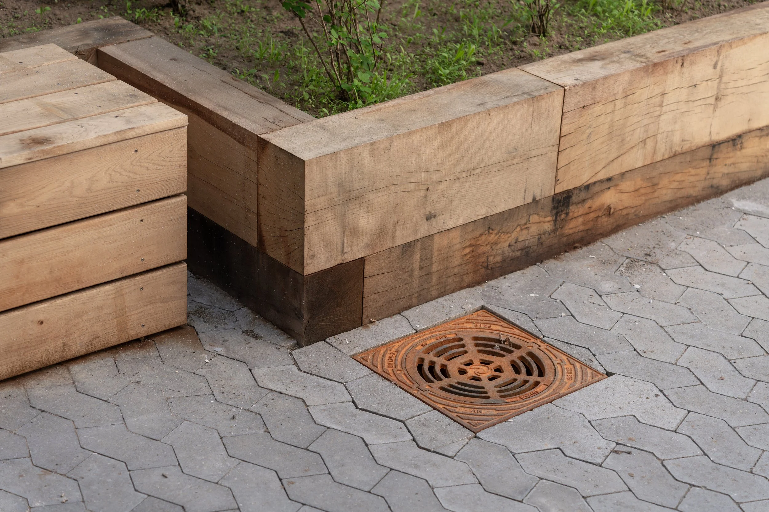 Wood material detail inside Maribo Halfway House