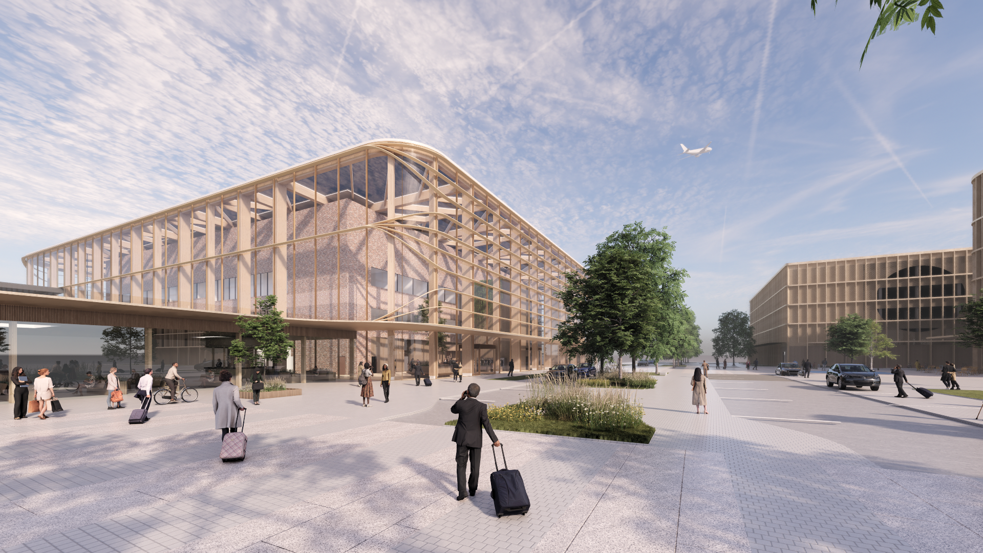 Passenger movement outside the terminal at Vilnius Airport