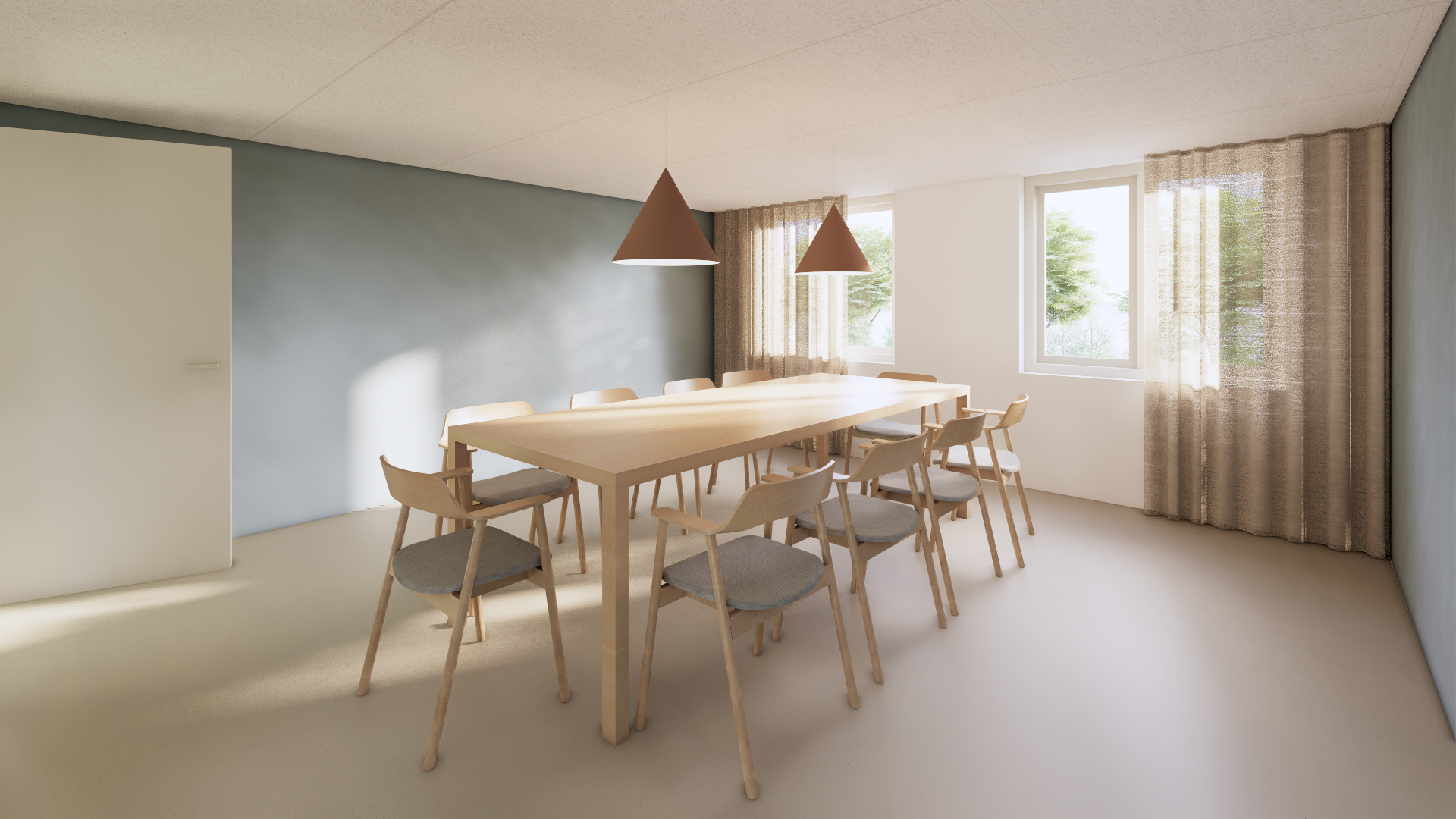 Grupperum til fortrolige samtaler for op til ti personer i terapeutisk atmosfære