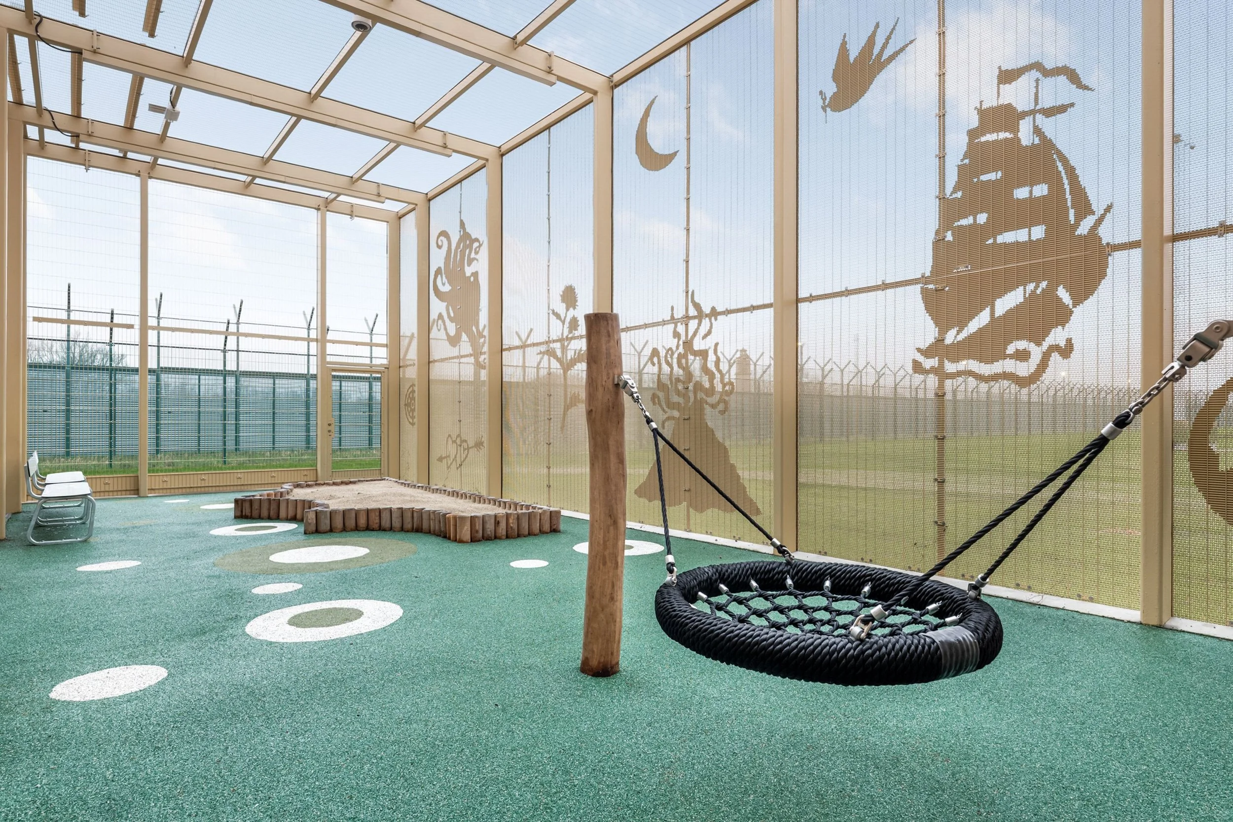 Outdoor playground at a family unit at Sønder Omme Prison