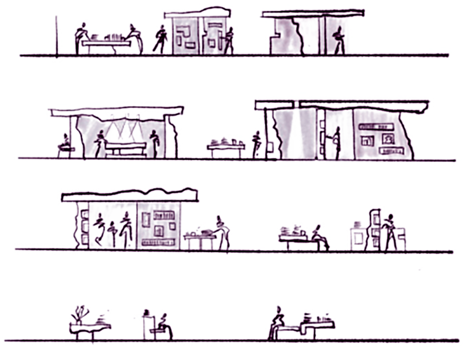 Interior spatial concept for the Natural History Museum, illustrating layered spaces and visitor movement.