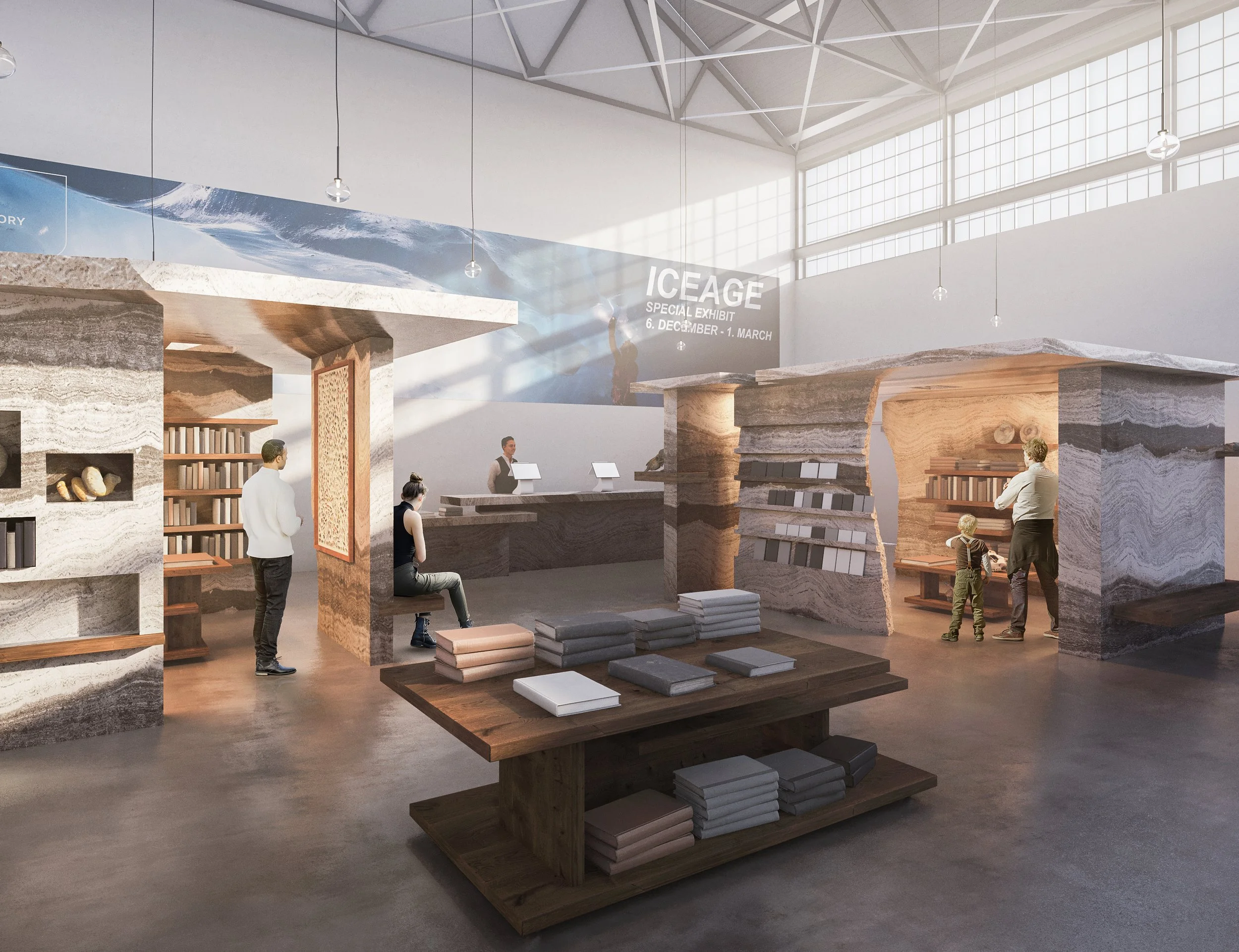 Exhibition space in the Natural History Museum designed to support immersive learning and public engagement.