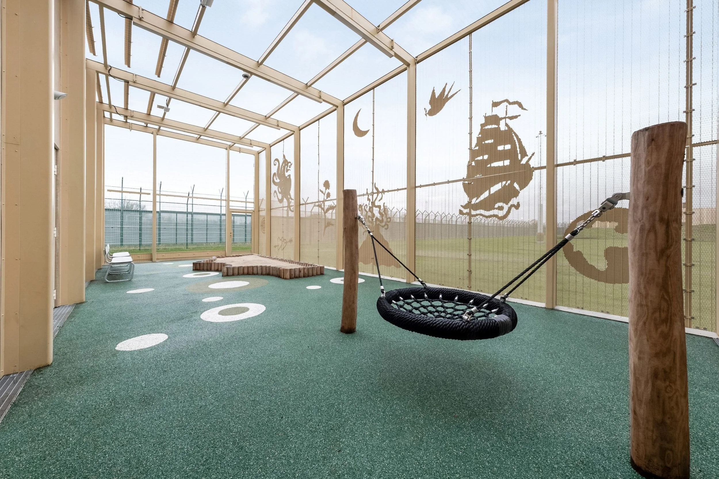 Outdoor playground at a family unit at Sønder Omme Prison