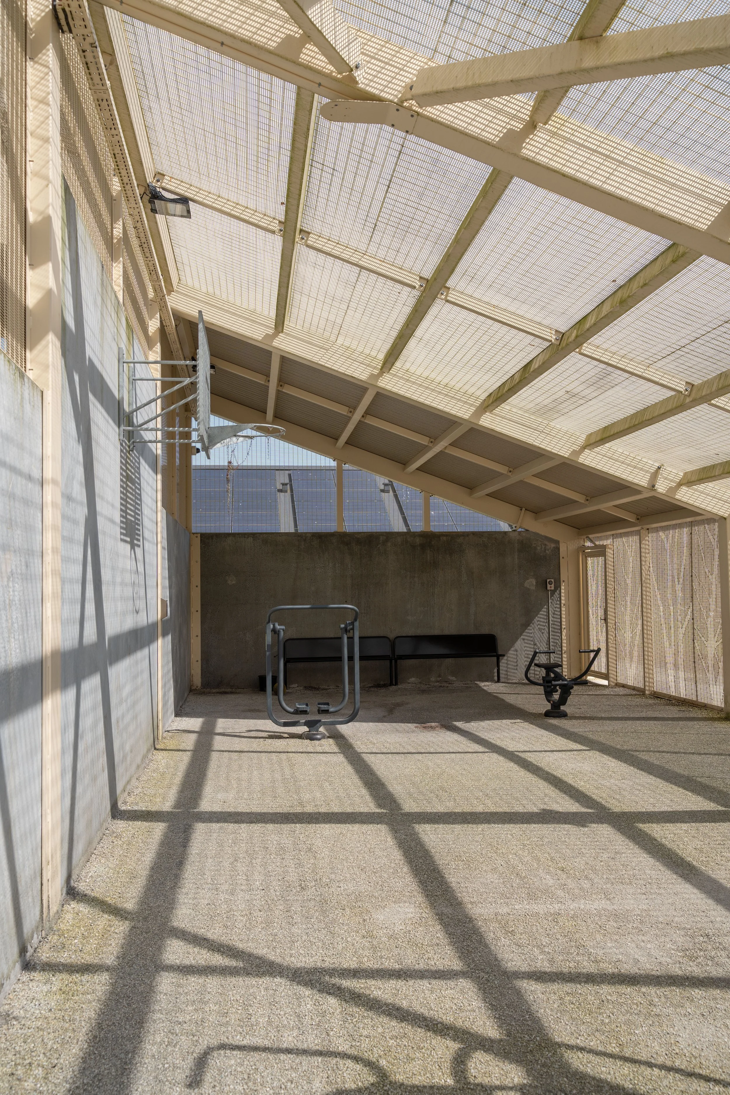 Outdoor exercise area designed for daily movement at Jyderup Women’s Prison