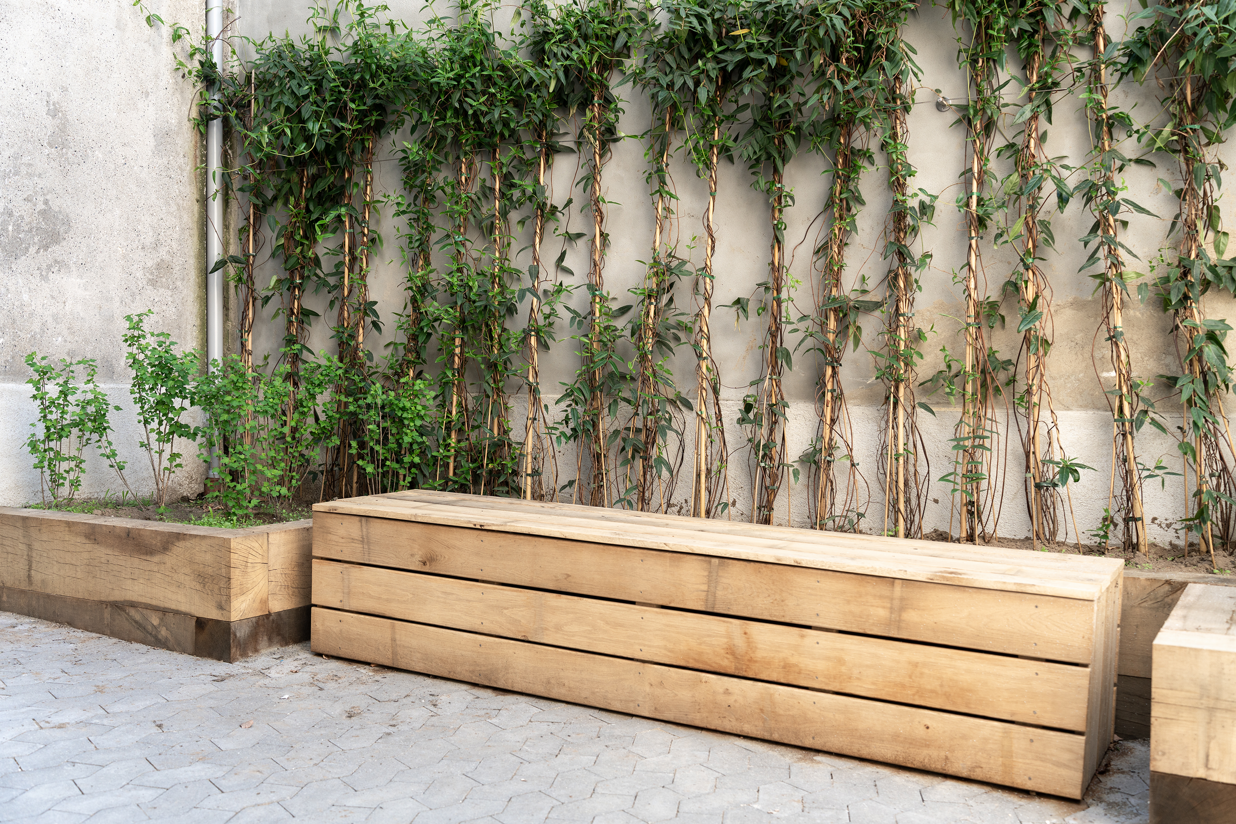 Seating area for residents in the outdoor space at Maribo Halfway House