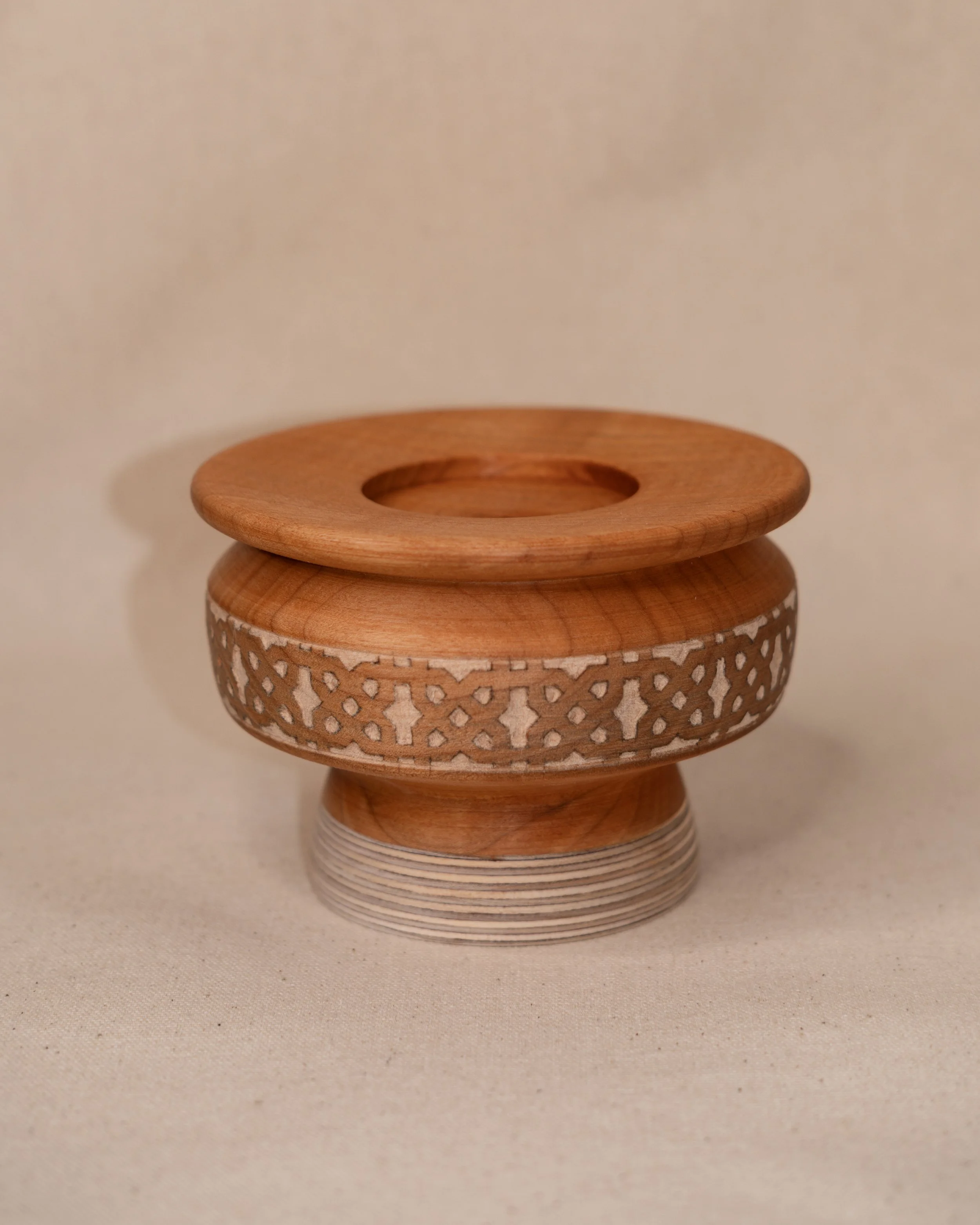 Carved Candle Holder