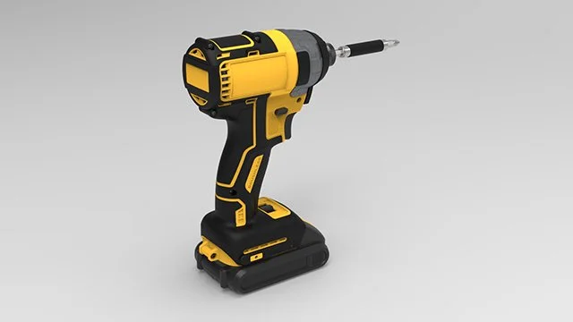DeWalt driver - rear view - made with SolidWorks and Keyshot