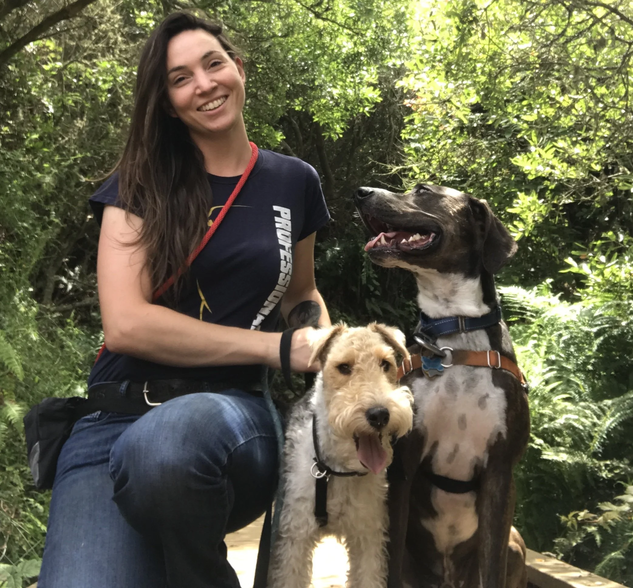 Angie with two of her long term clients for training and adventure days