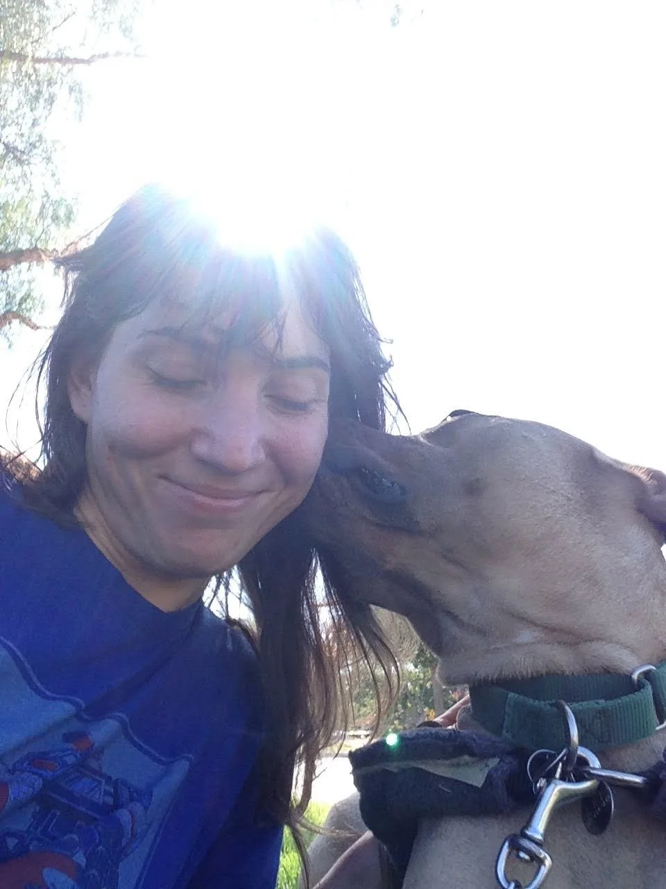 Angie with one of her all time favorite dogs she worked with in rescue.