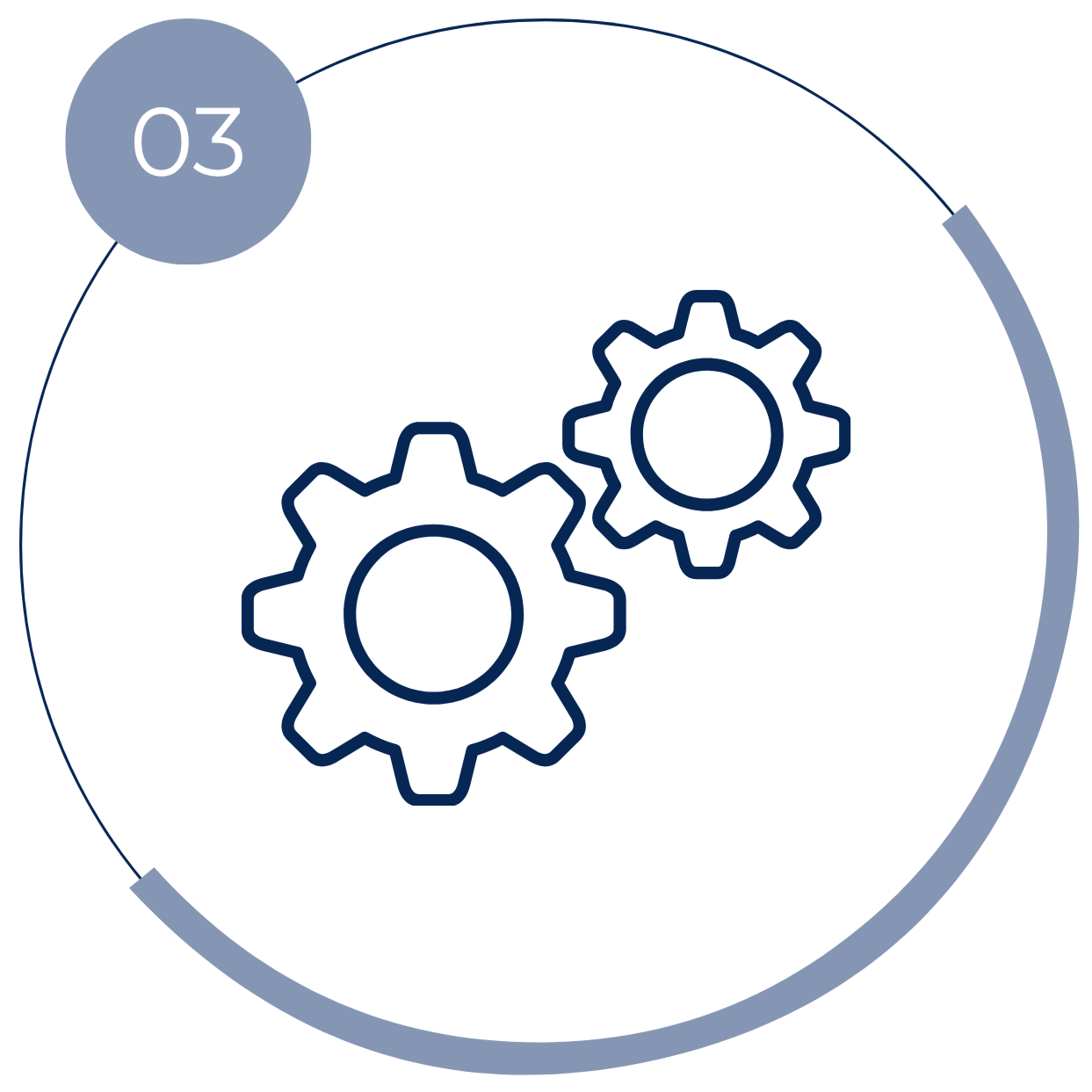 Icon with gears in the center.