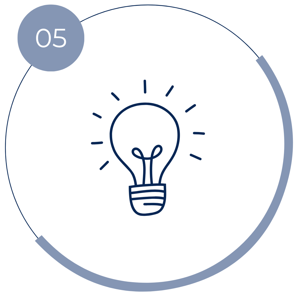 Icon with lightbulb in the center