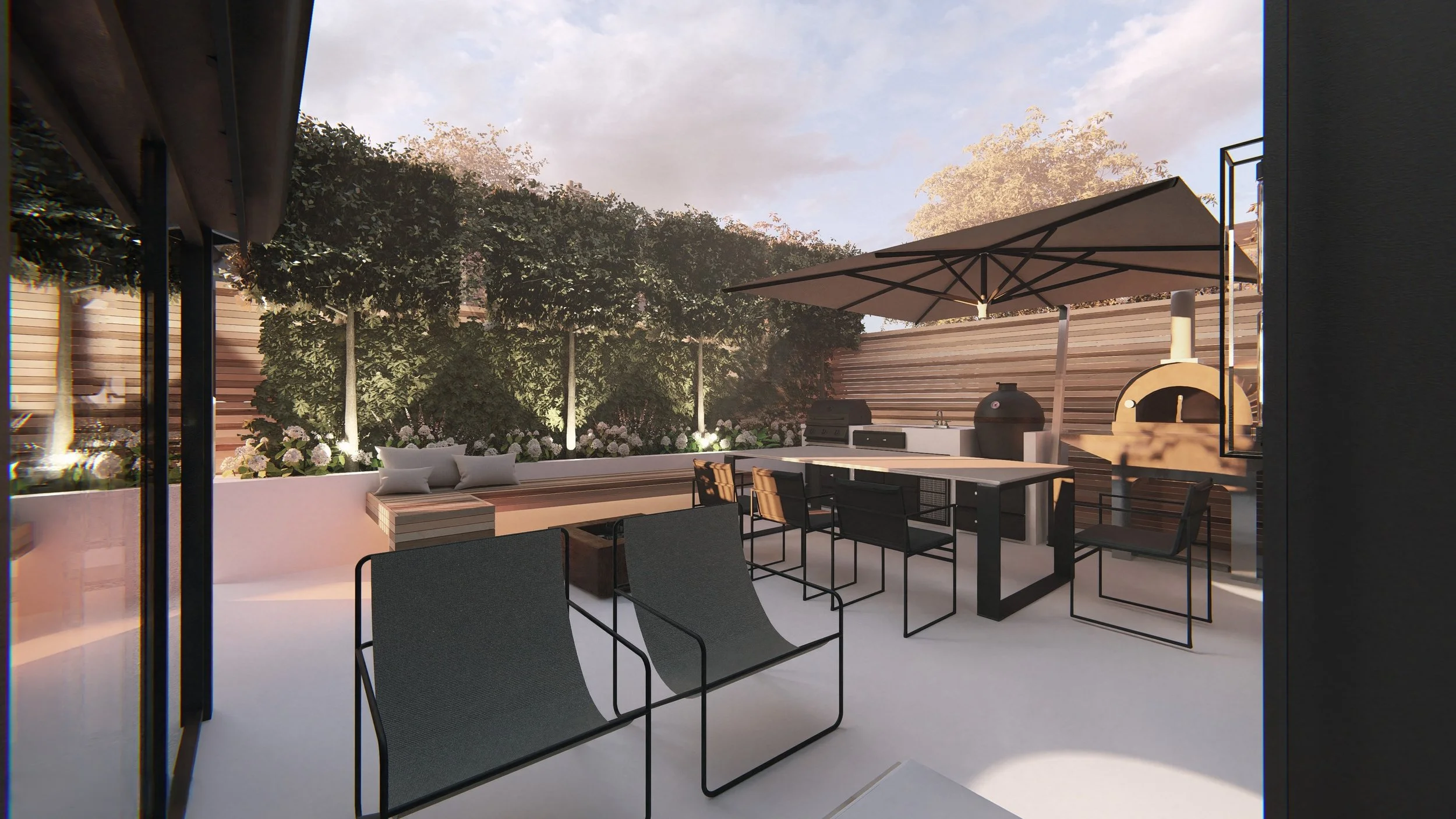 Grade II Listed house extension in Chorlton Green with landscaped front and rear gardens by SPACE Architecture.