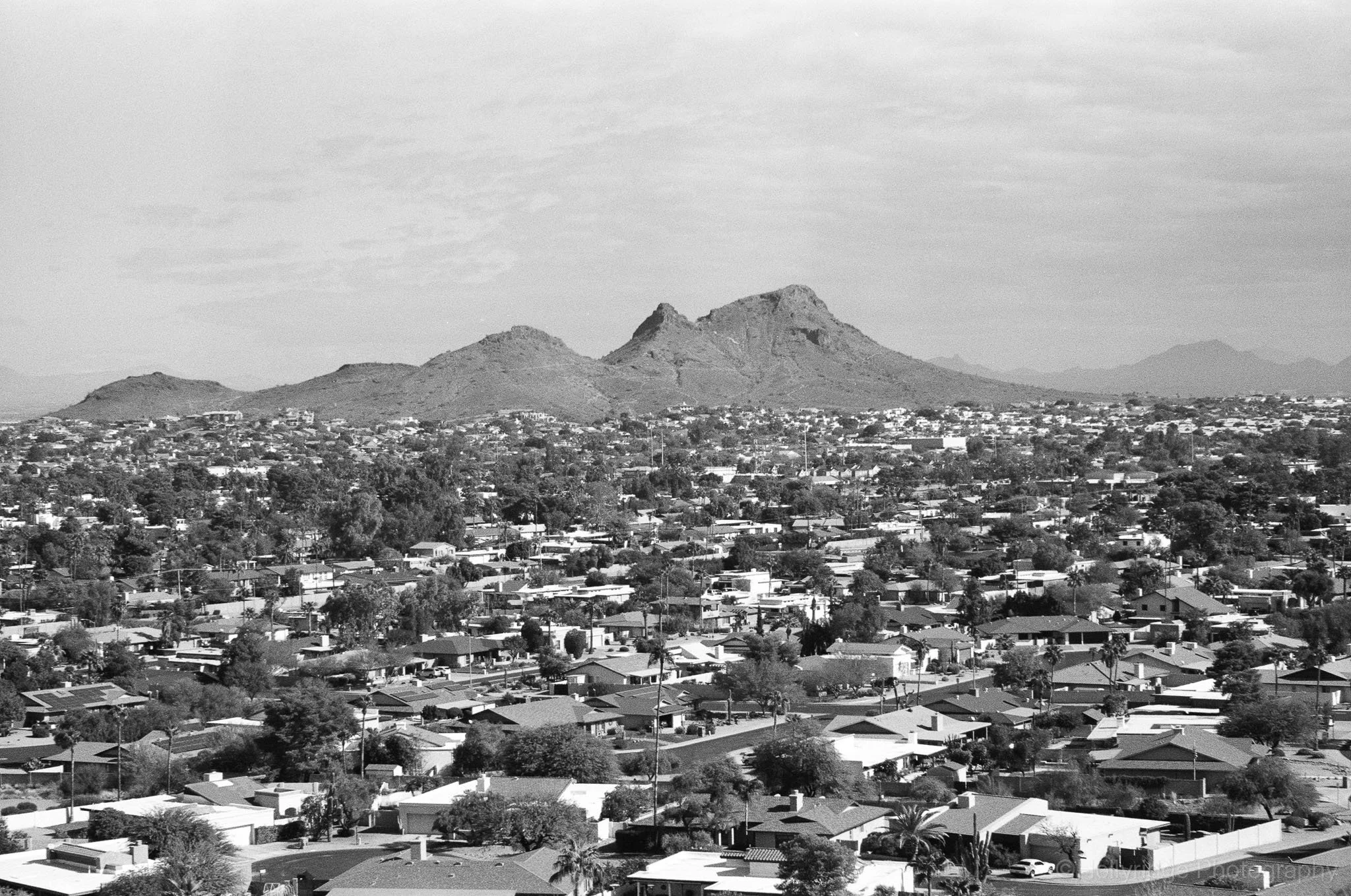 Cityscape view from North Mountain overlooking Phoenix, Arizona