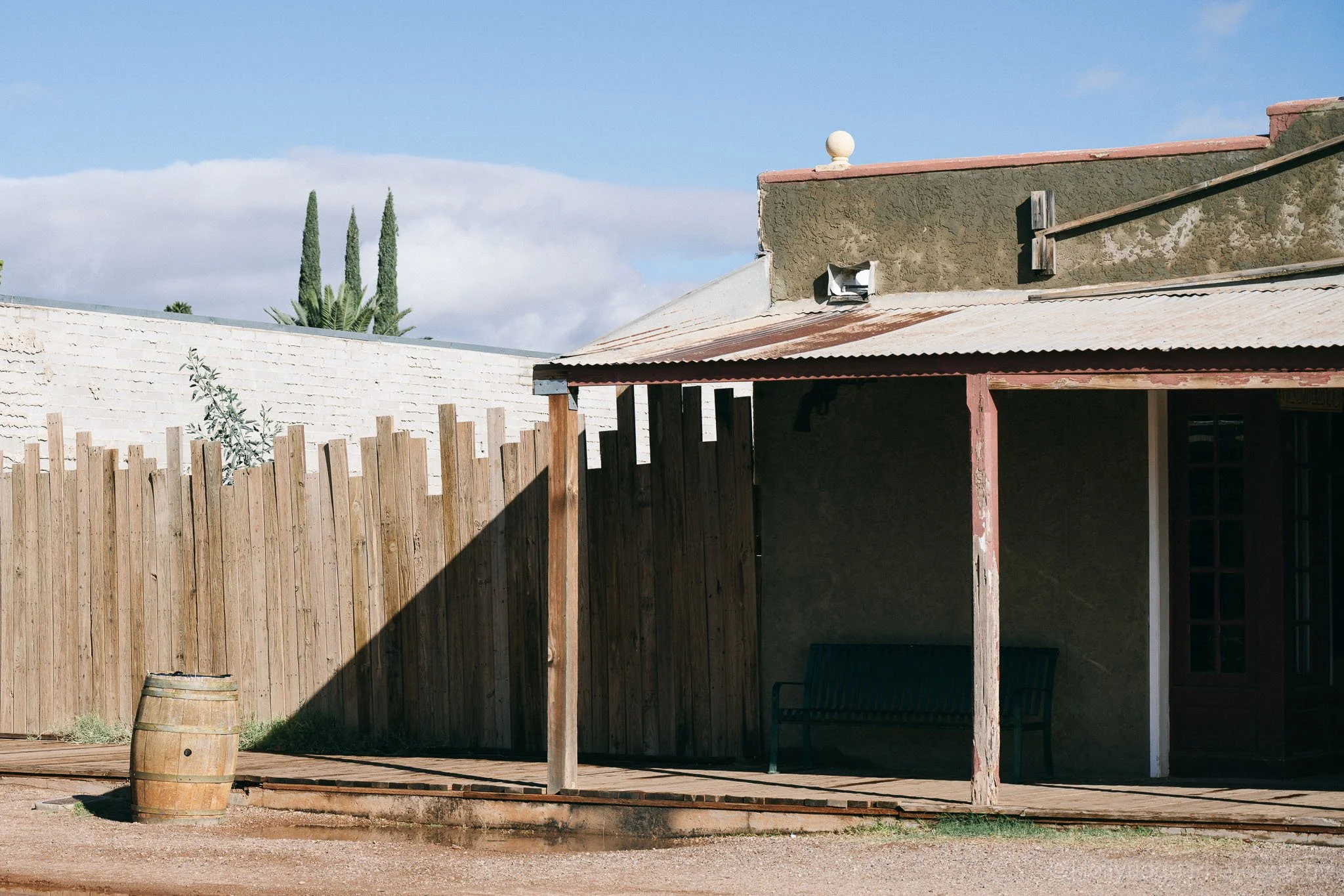Historic storefront architecture in Tombstone, Arizona old town