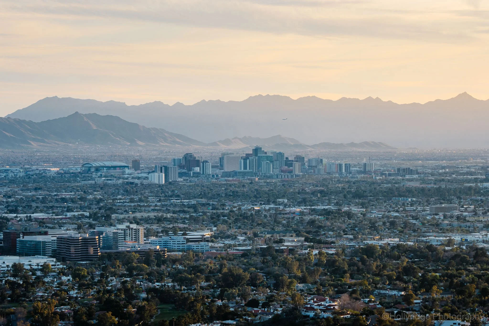 sunset view of downtown Phoenix, Arizona