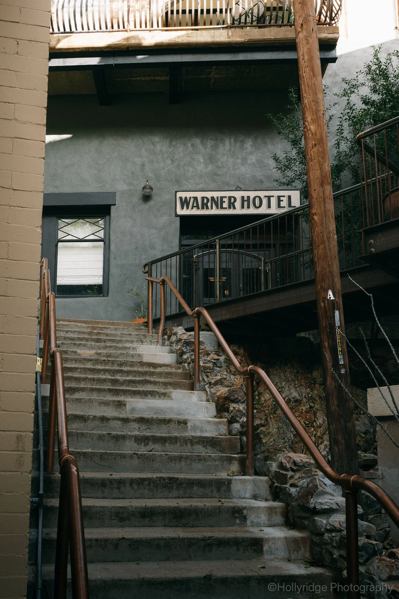 Warner Hotel sign detail in Bisbee, Arizona historic district