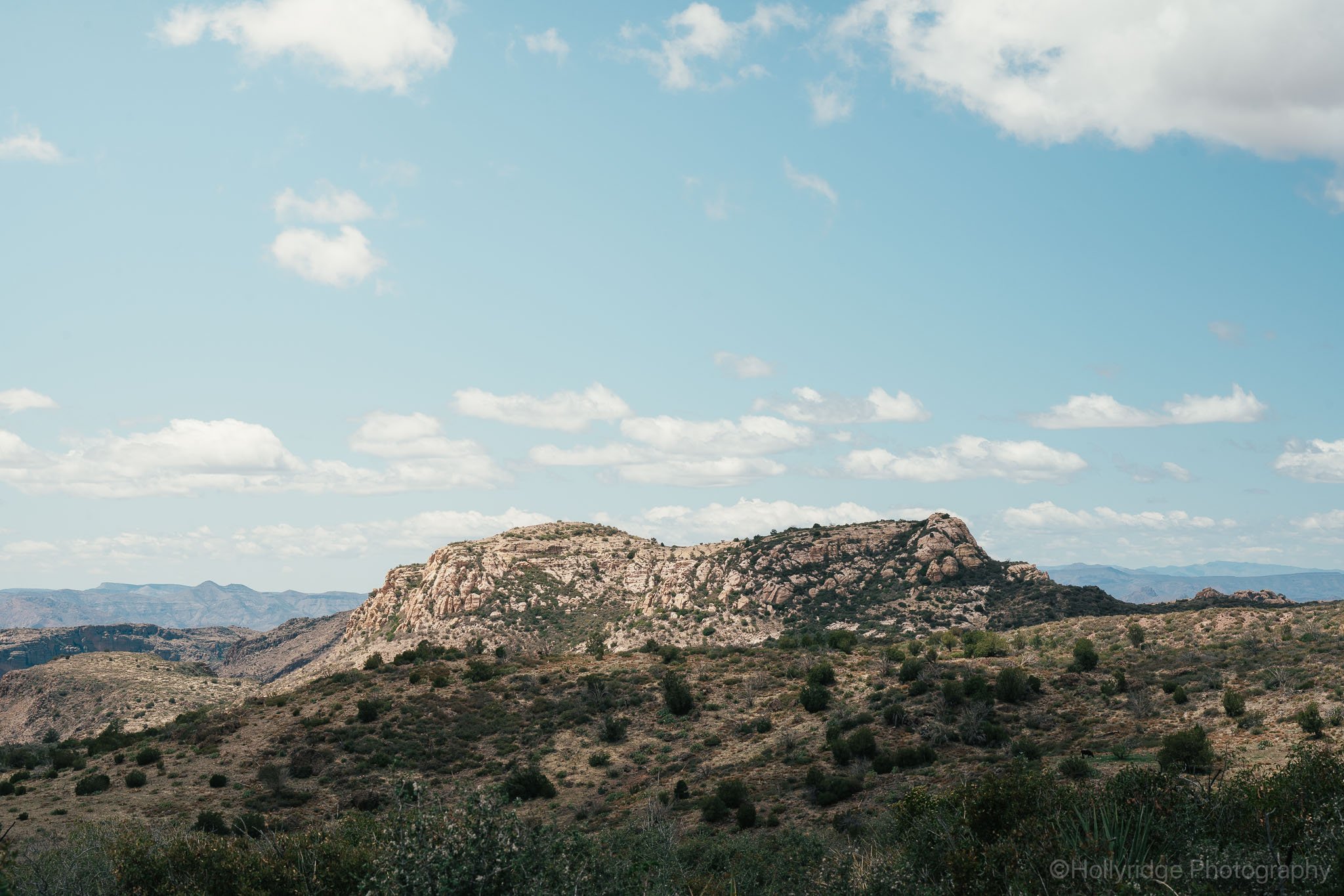 Saddle Mountain butte rising from desert terrain in Arizona