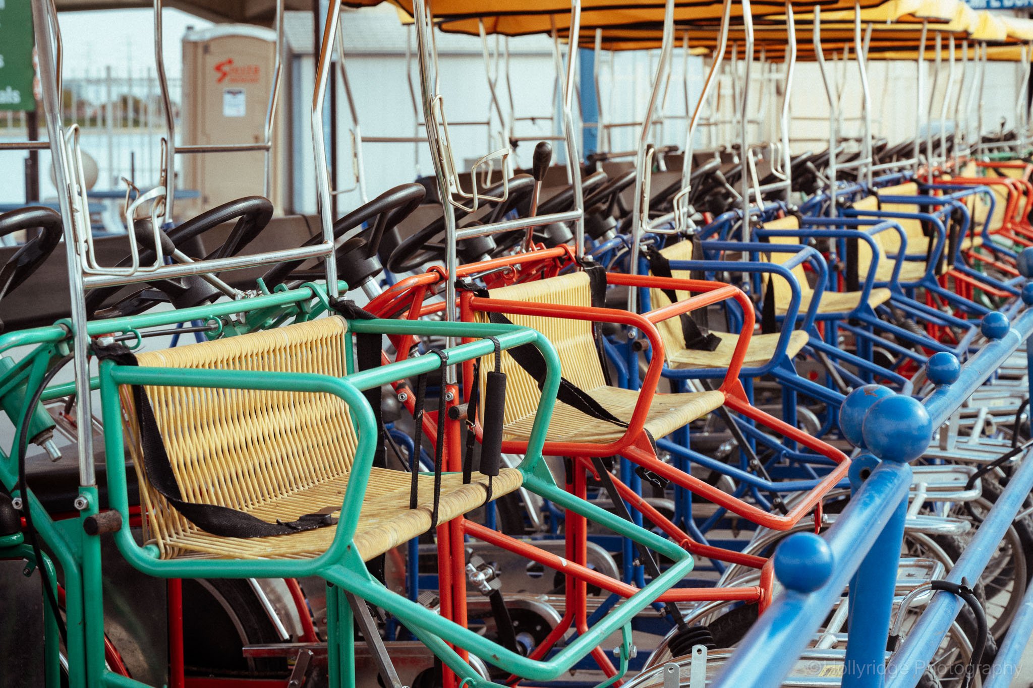 Pedicab bicycle on street near Tempe Beach Park in Tempe, Arizona