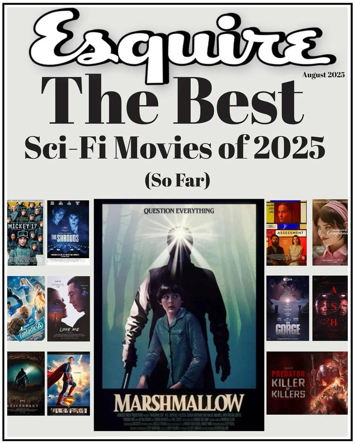 Honored that Esquire named Marshmallow one of the top sci-fi films of 2025 &mdash; alongside Superman, Fantastic Four, and other incredible titles. If you haven&rsquo;t watched Marshmallow yet, now&rsquo;s the time!

@marshmallowmovieofficial @esquir