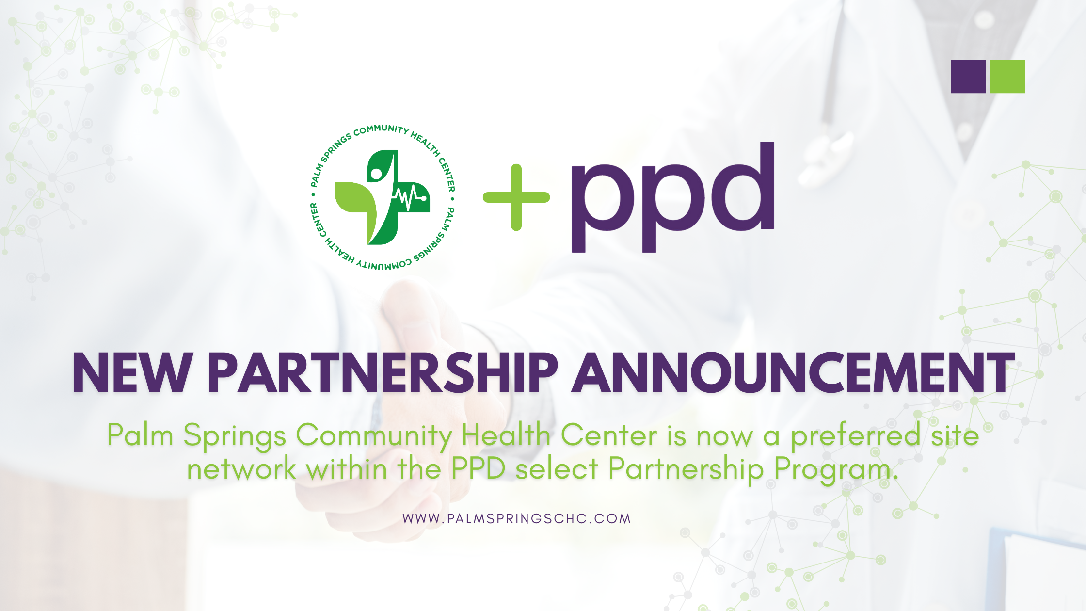 Palm Springs Community Health Center Joins the PPD Select Partnership Program.