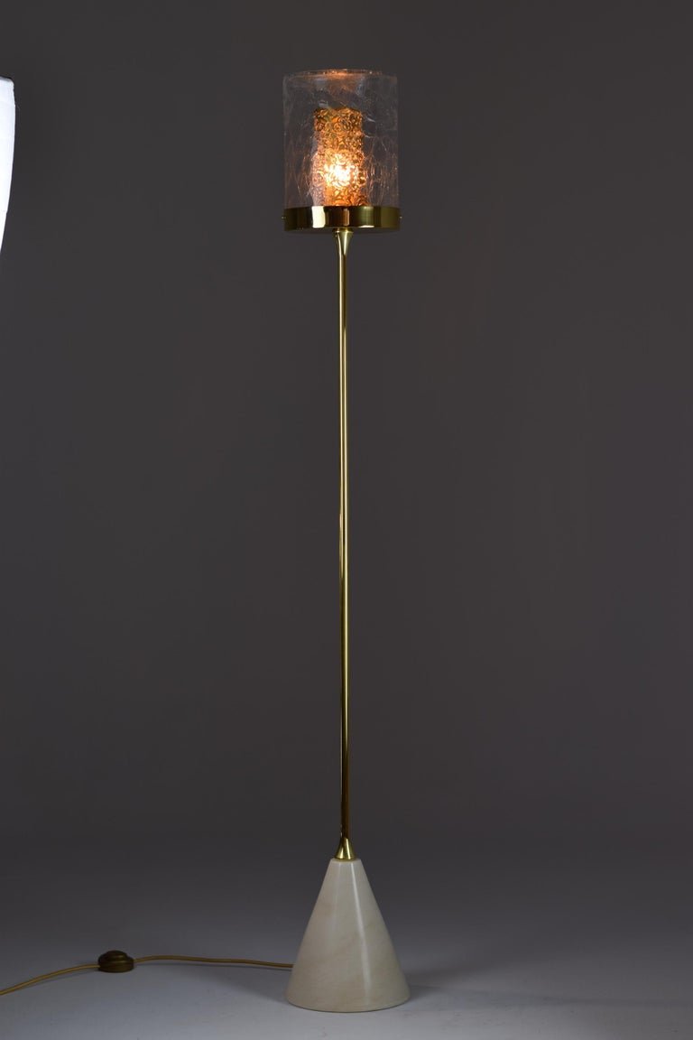 Ido-F4 Brass Floor Lamp with Marble Base