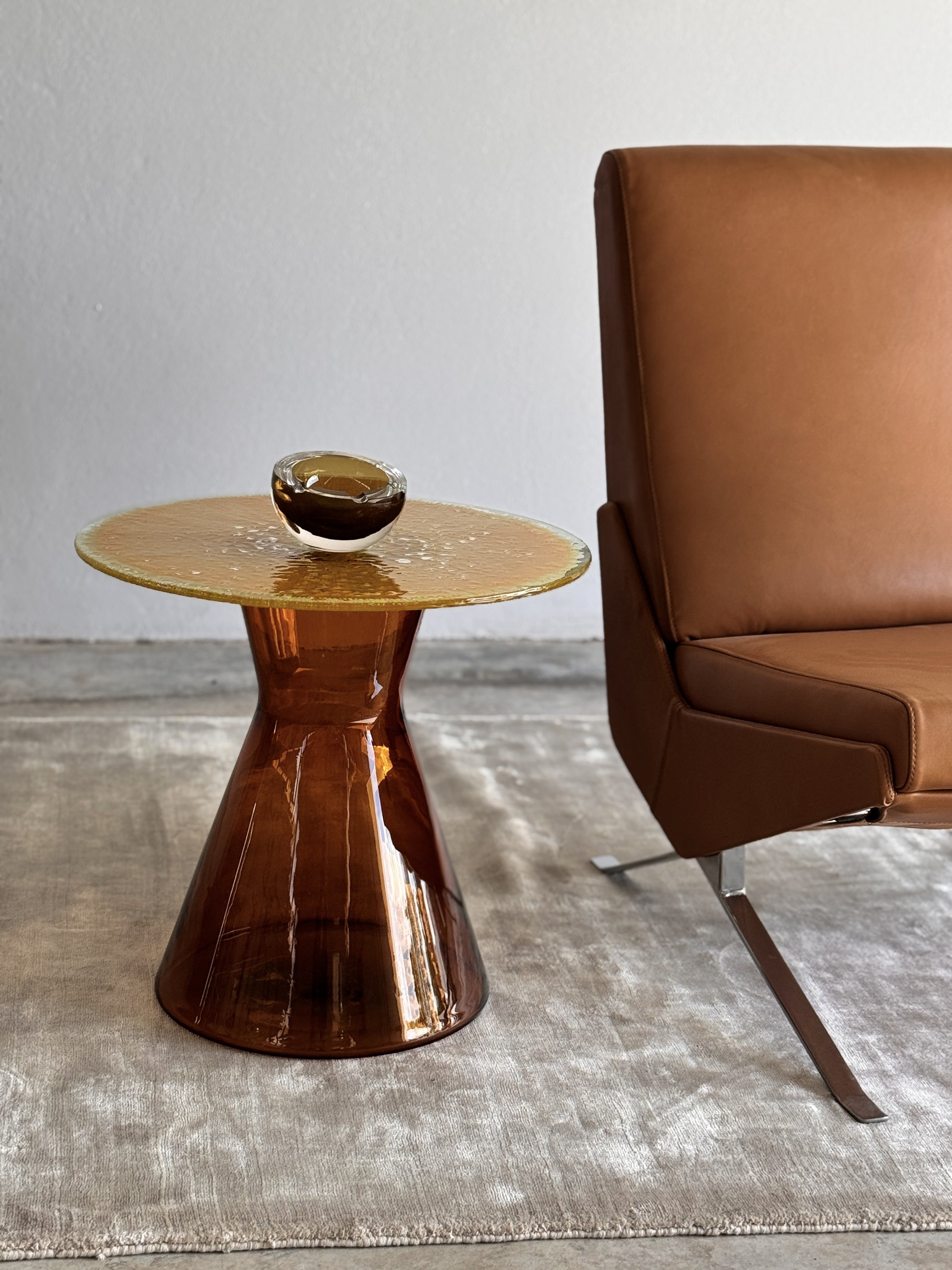 Solastra. 2025   A sculptural side table combining ancestral craftsmanship with contemporary design.