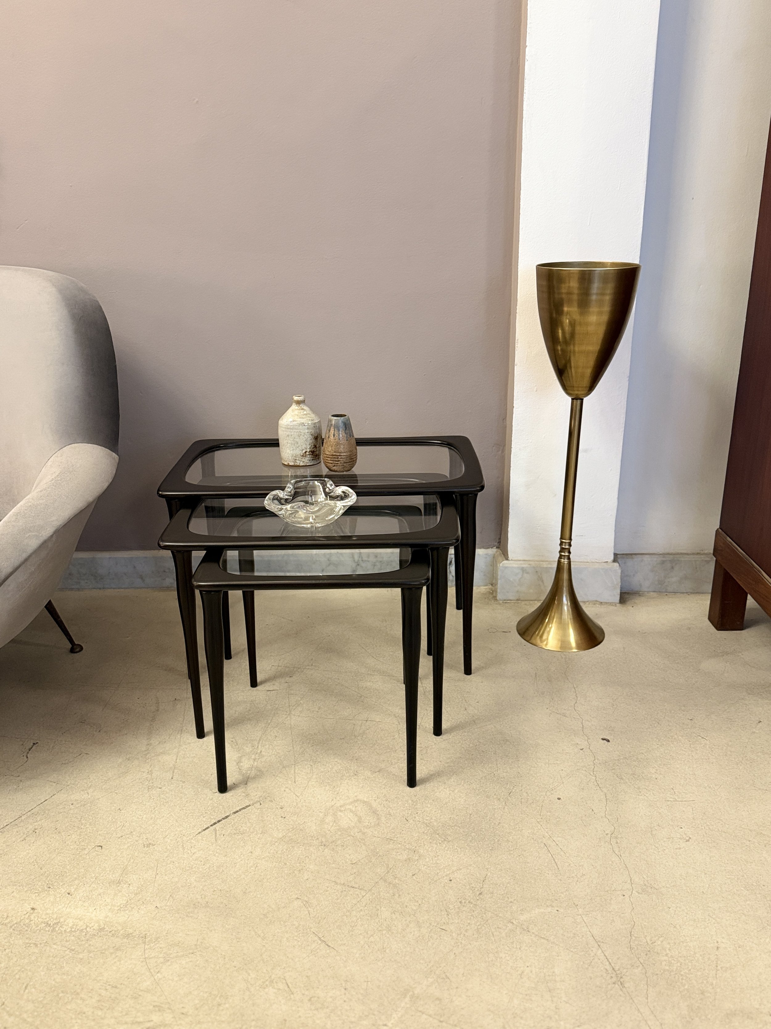 Contemporary Polished Brass Champagne Bucket Stand by Jonathan Amar1.jpg