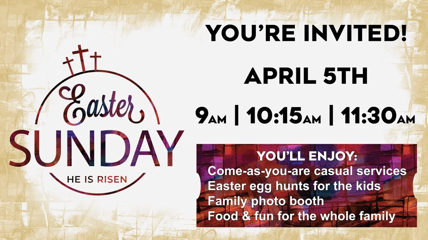 We are so excited to celebrate the resurrection of Jesus Christ with you! See ya soon!
