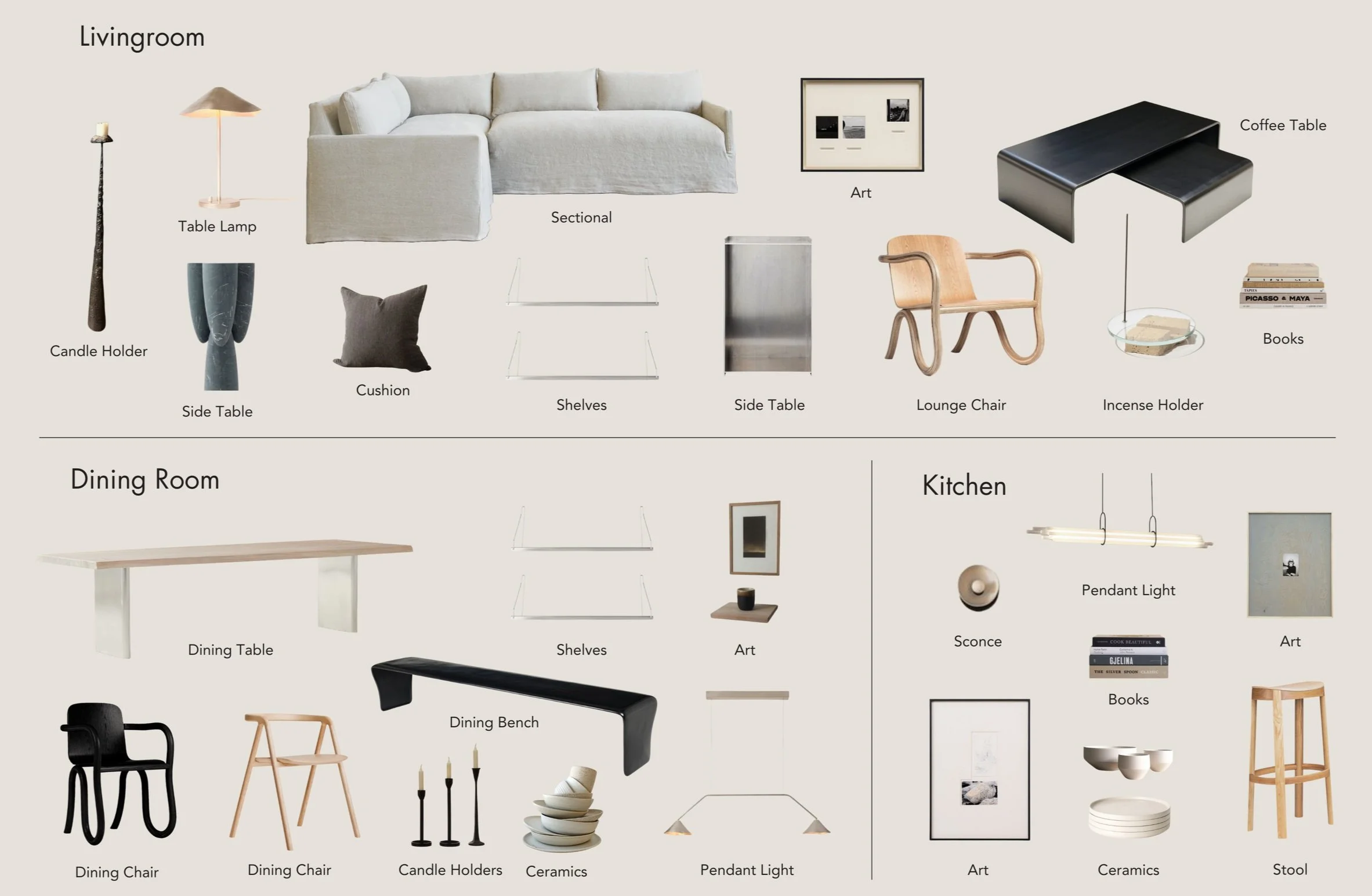 furniture & accessory selections