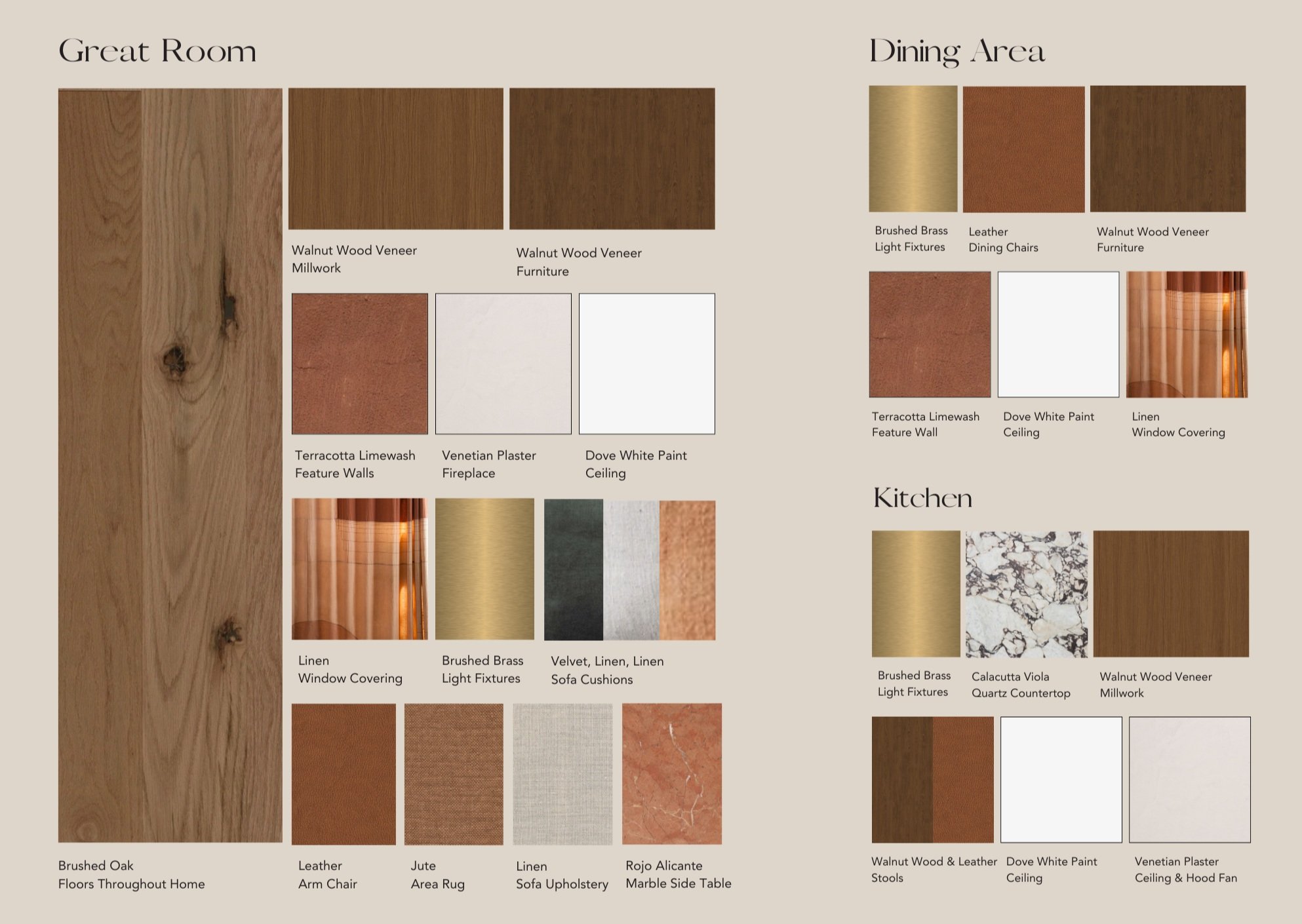 colour & material selections