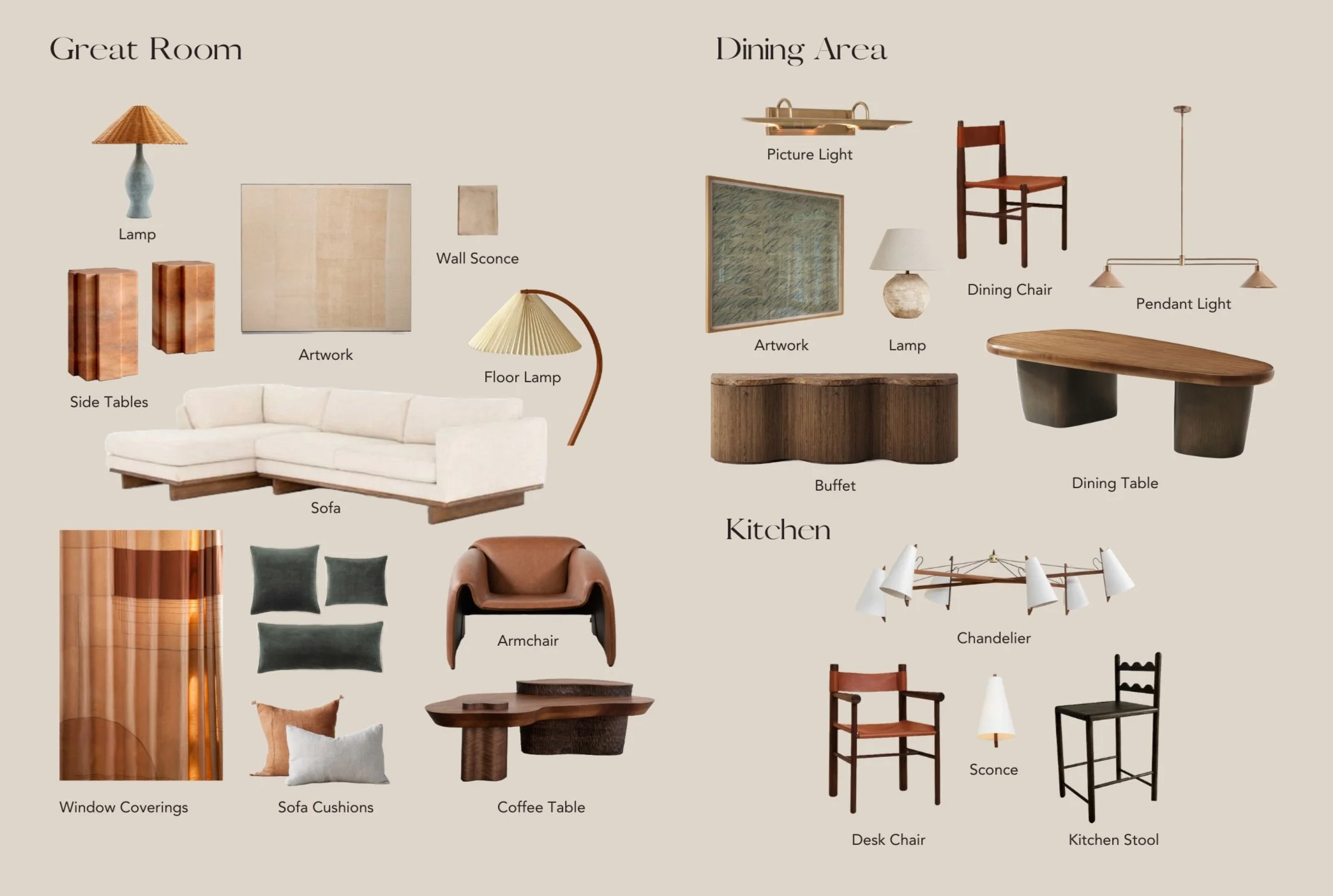 furniture selections