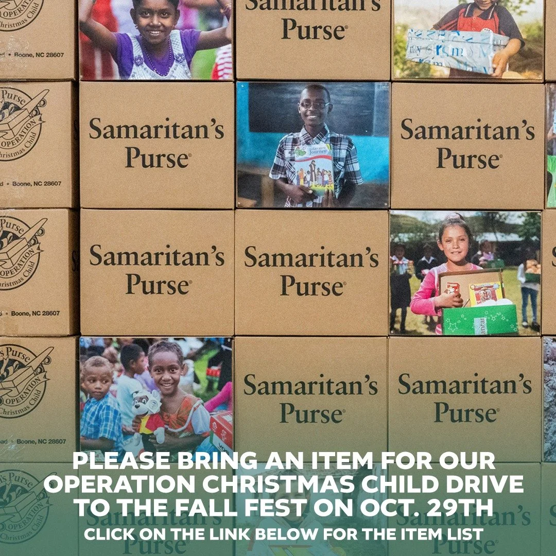 🌍 From Rosenberg to the nations!
Your gift to Operation Christmas Child can reach children who have never heard the name of Jesus. Bring an item to Fall Fest (Oct. 29) 6-8pm and be part of a story that changes lives forever. 🙌

🎁 See what to bring