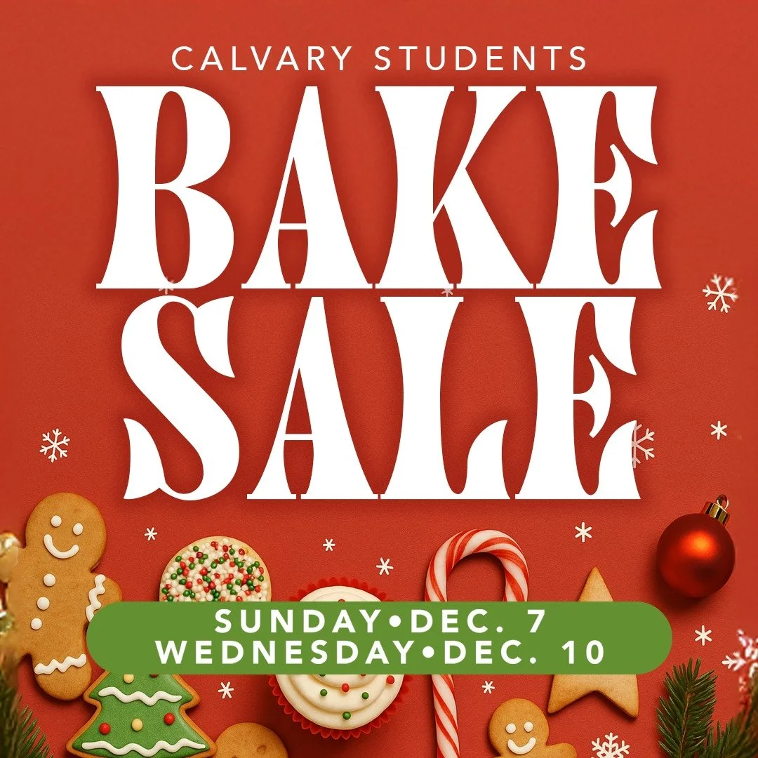 Tis the season to support our students! 🎄

Join us for our Student Bake Sale and pick up some Christmas treats for you and your family while helping our student ministry.

🗓 Sunday, Dec. 7
🗓 Wednesday, Dec. 10

Let&rsquo;s bless our students as th