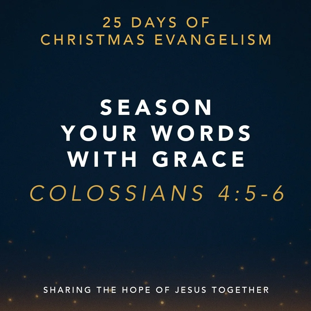 Sharing Jesus doesn&rsquo;t always mean a big speech. It often starts with everyday conversations&mdash;school pickup lines, break rooms, grocery store chats. 🗣 Colossians 4:5&ndash;6 calls us to speak with grace. Today, ask the Lord to help you lis