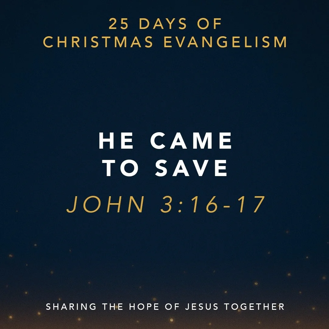 Christmas points us to the Cross. ✝️ John 3:16&ndash;17 tells us that God sent His Son not to condemn the world, but to save it. Today, practice sharing the gospel in one or two simple sentences so you&rsquo;re ready when someone asks what Christmas 