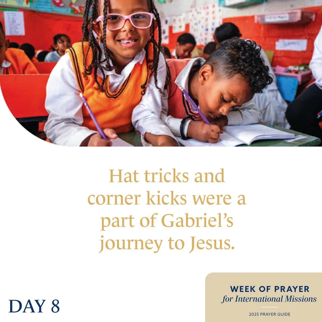DAY 8 &ndash; PRAY FOR THE HORN OF AFRICA ⚽✝️

Gabriel first heard the gospel through a soccer outreach and Bible study. Now he leads a local ministry that partners with IMB missionaries like Matt and Gretchen Clay to share the gospel, disciple belie