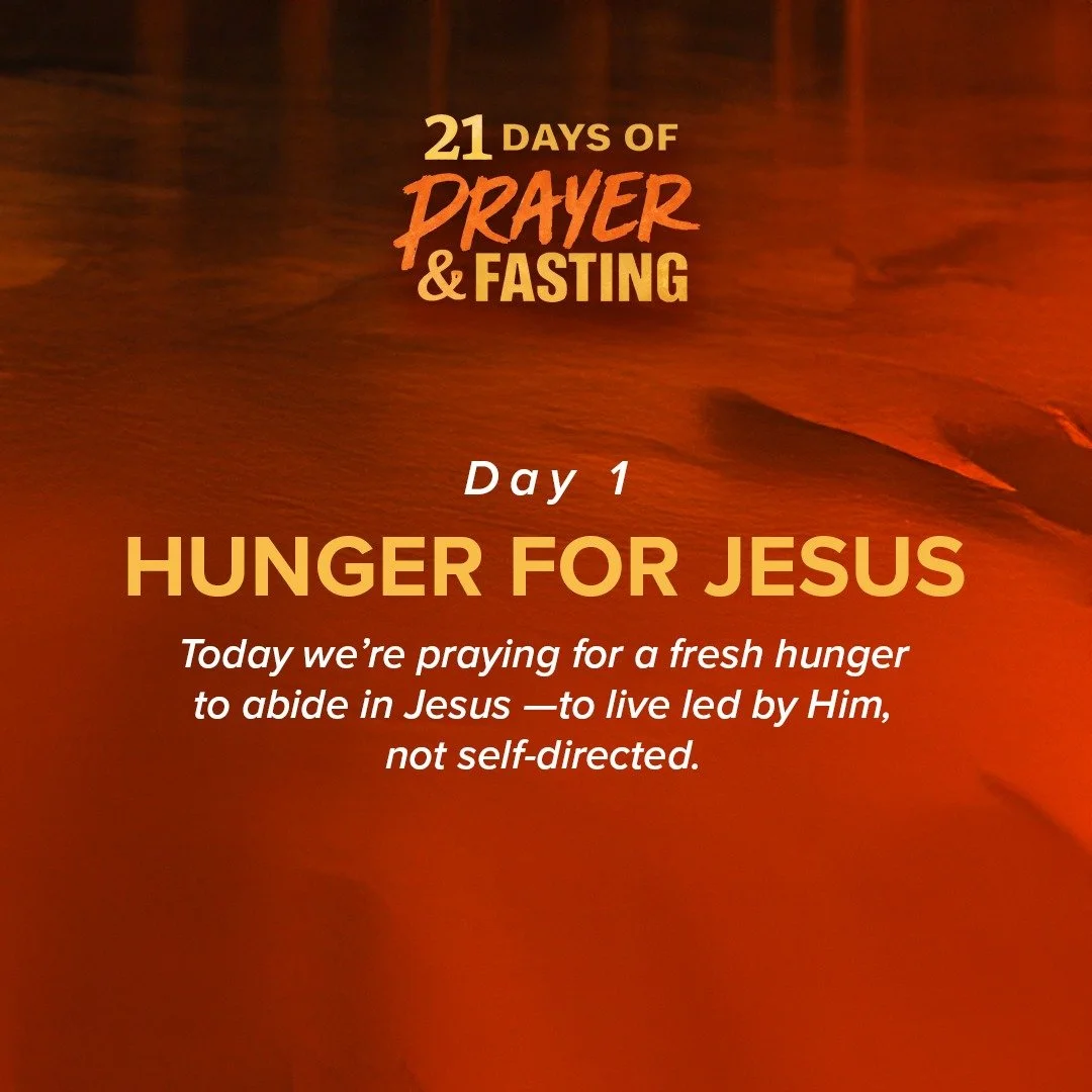Day 1 &mdash; Hunger for Jesus 🙏
Scripture: John 15:4&ndash;5

Today we&rsquo;re praying for a fresh hunger to abide in Jesus&mdash;to live led by Him, not self-directed.

Prayer:
&ldquo;Lord, give me a fresh hunger to abide in You and to be led, no